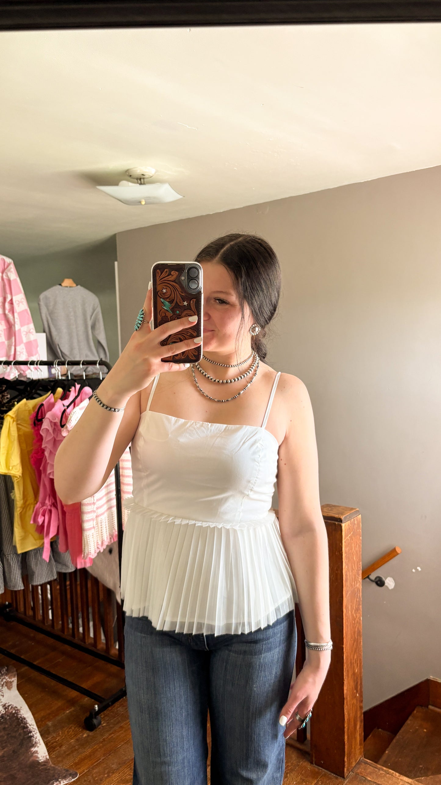 PLEATED TOP - WHITE
