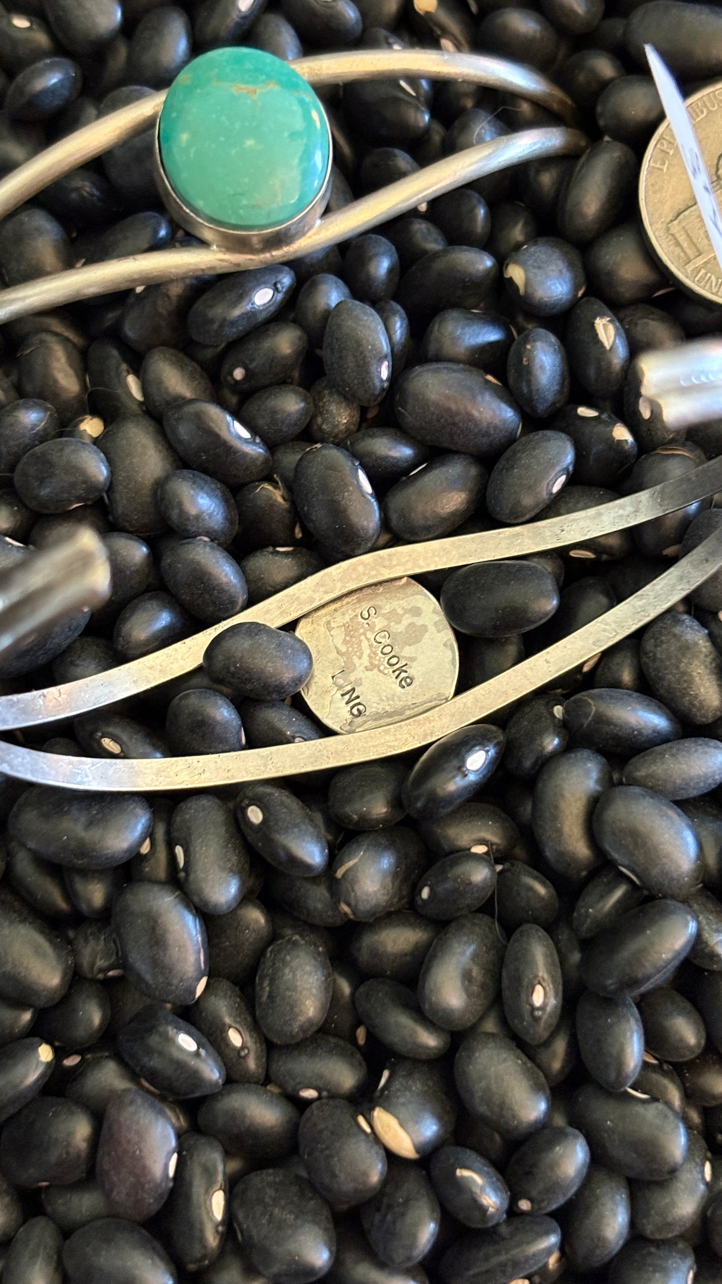 GREEN TURQUOISE DOUBLE BAND CUFF