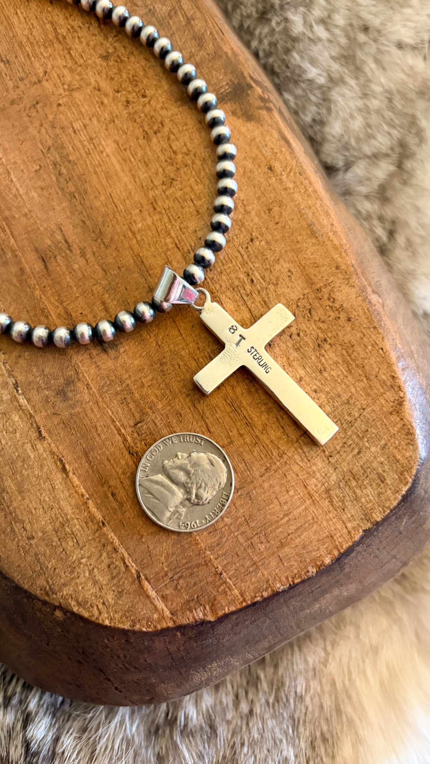 ZUNI INLAY CROSS PENDANT