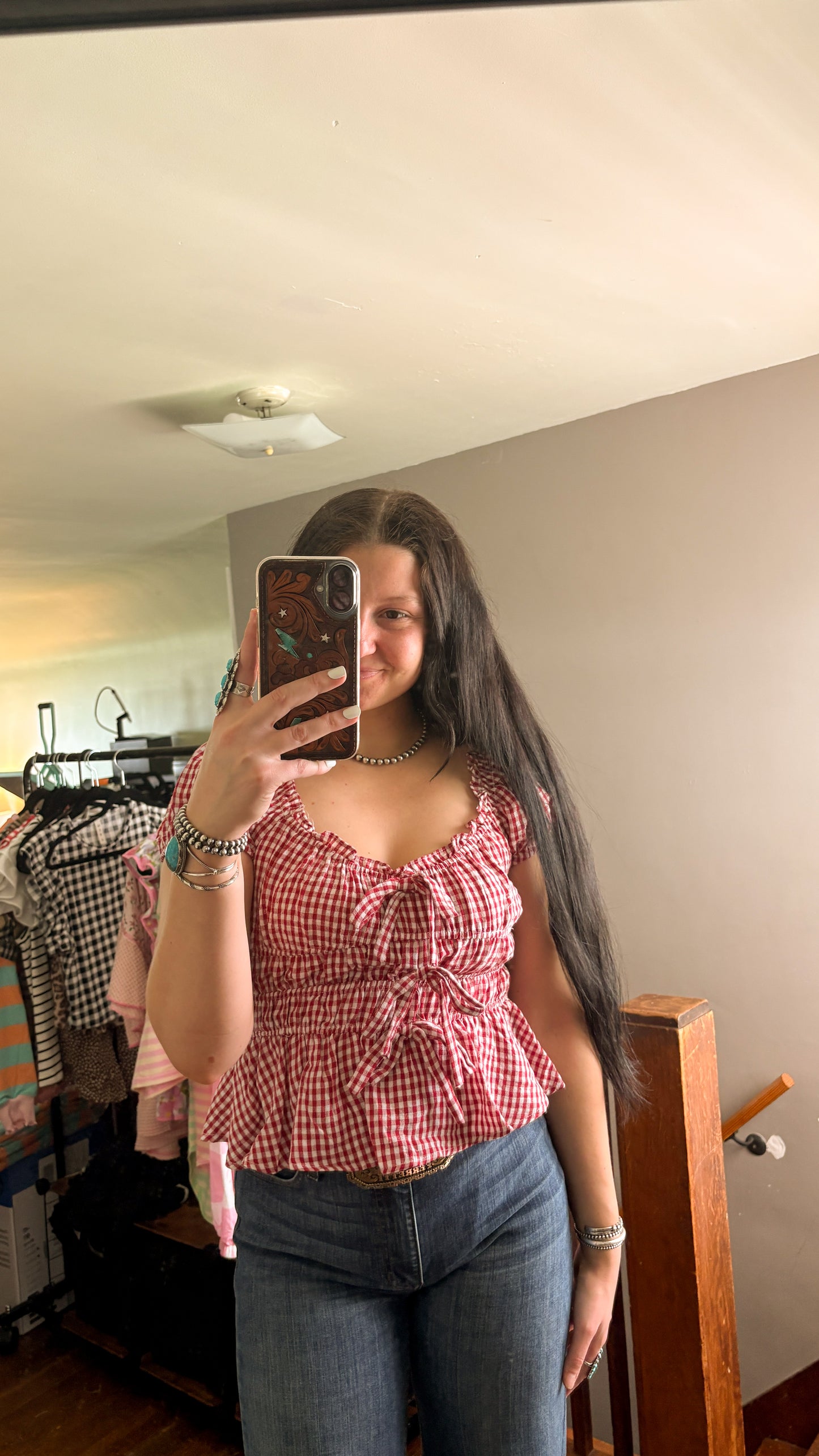 RED RUFFLE BABYDOLL BOW TOP