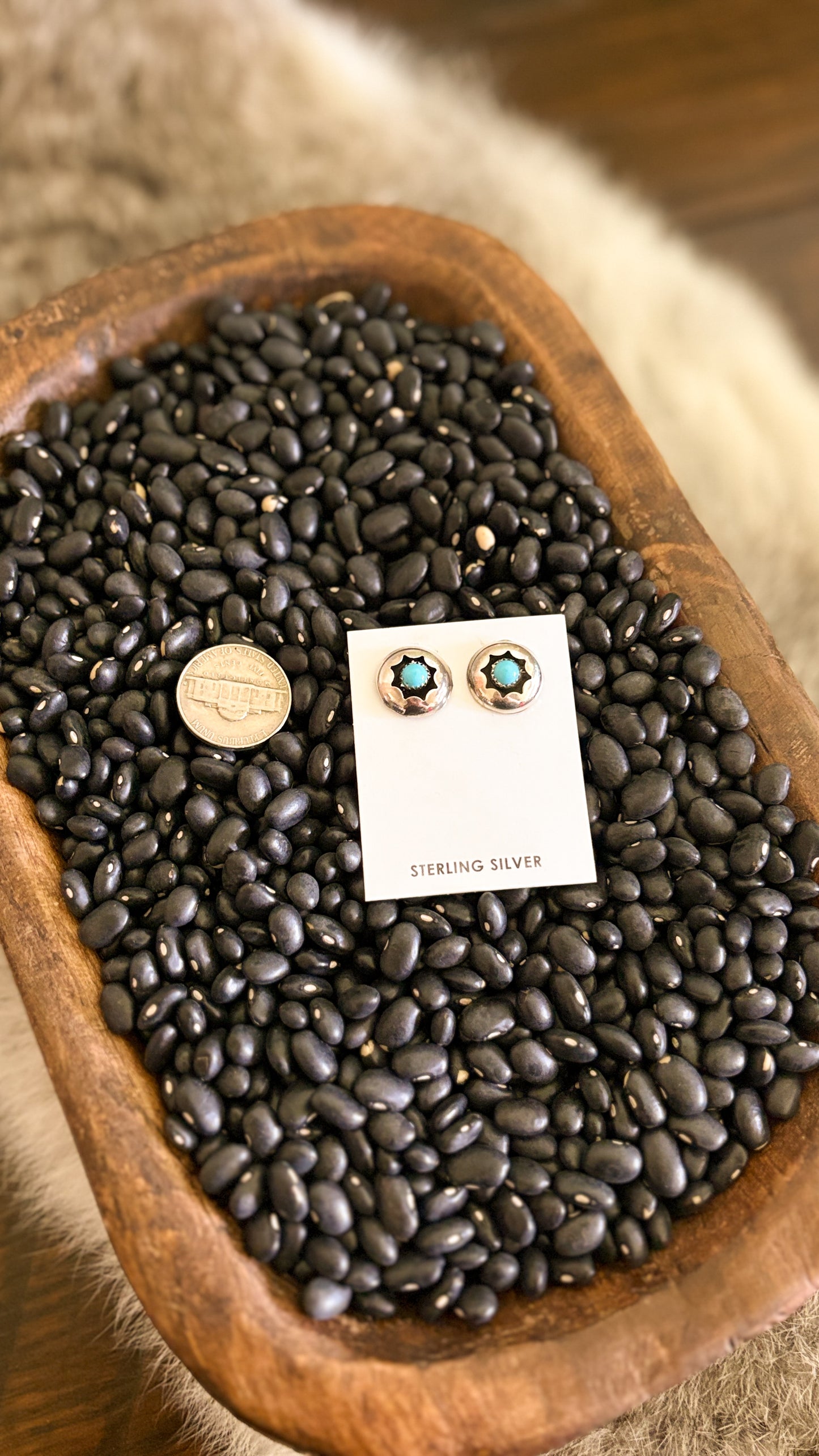 TURQUOISE SHADOWBOX POST EARRINGS