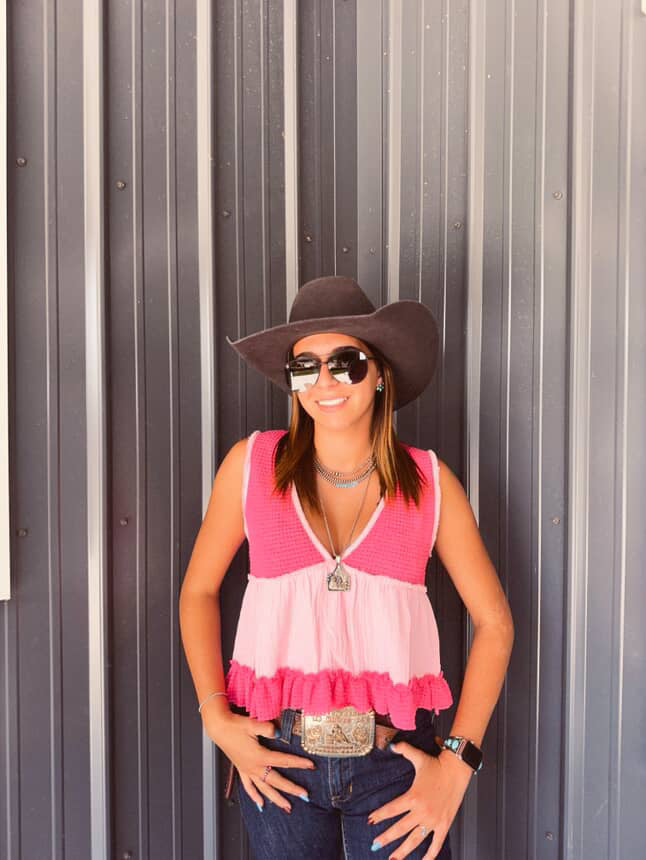 *RESTOCK* RUFFLE TANK TOP - PINK