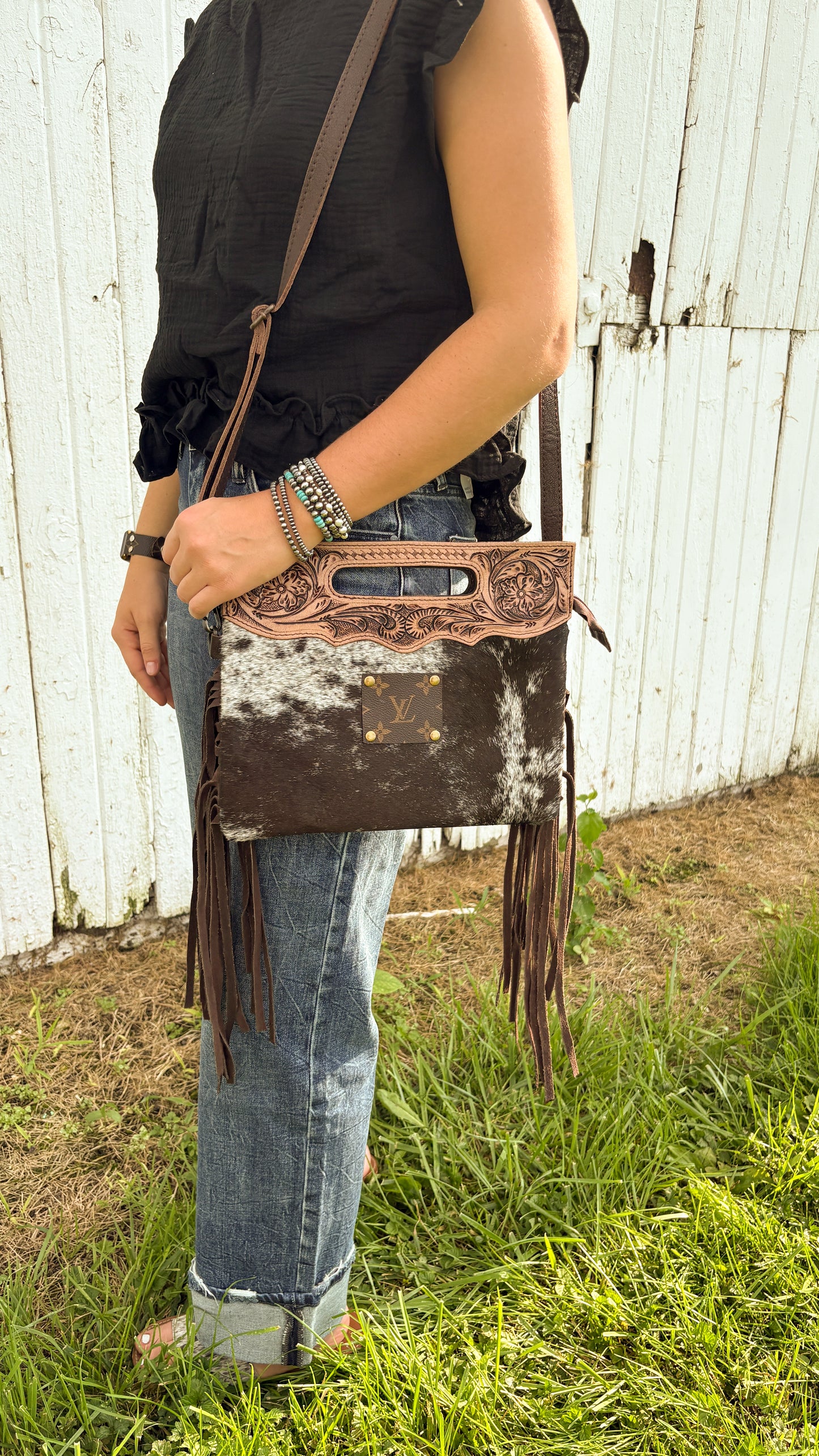 UPCYCLED LV LEATHER CROSSBODY BAG - STYLE 5