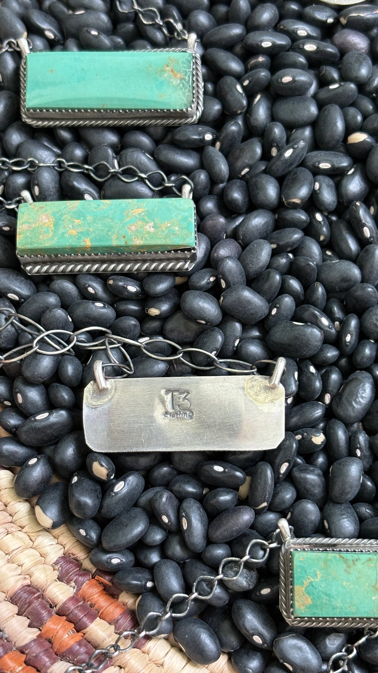 GREEN KINGMAN TURQUOISE BAR NECKLACE BY TIA LONG