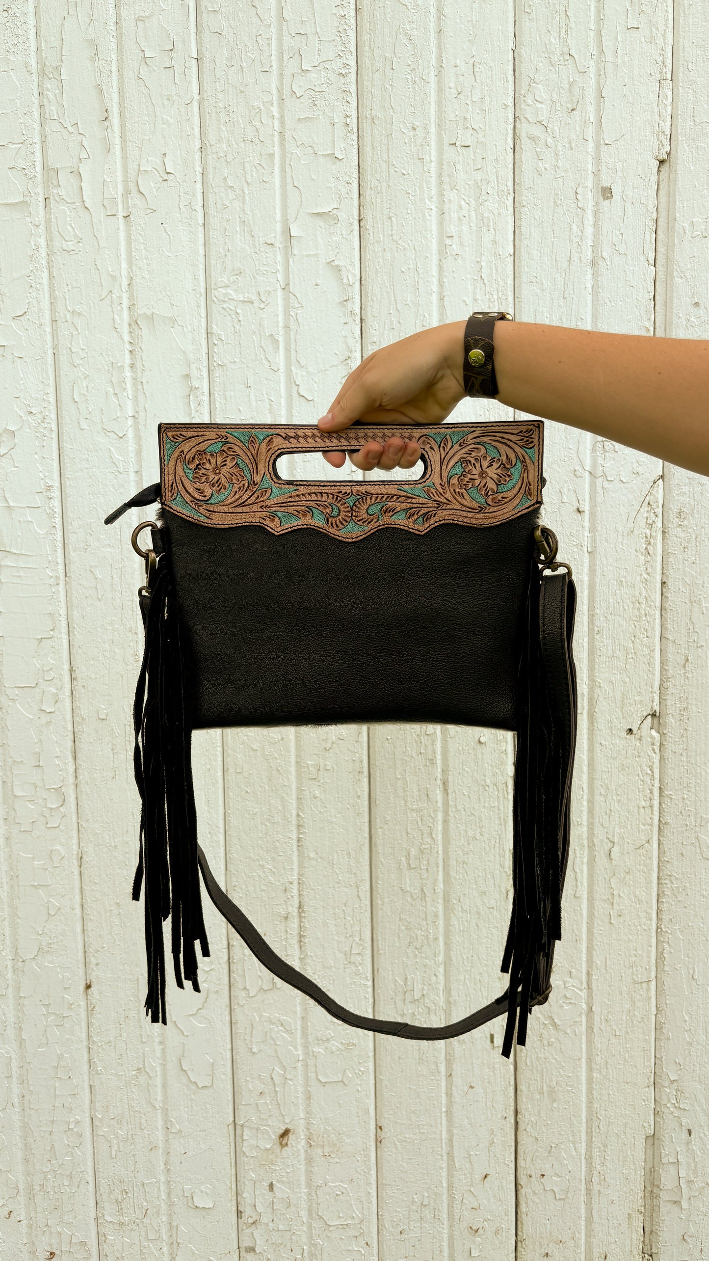 UPCYCLED LV LEATHER CROSSBODY BAG - STYLE 4