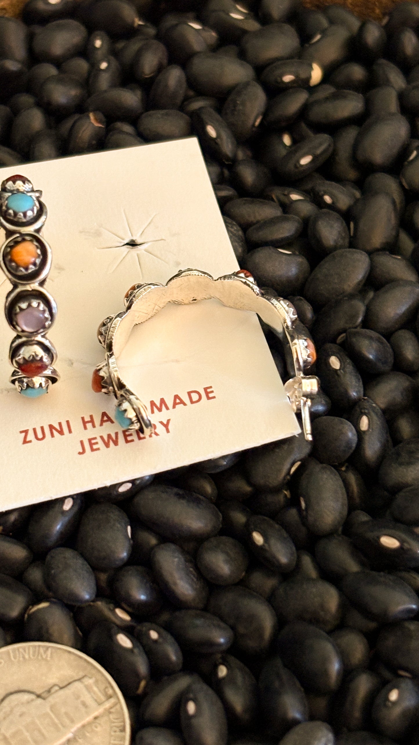 MULTI STONE HOOP EARRINGS