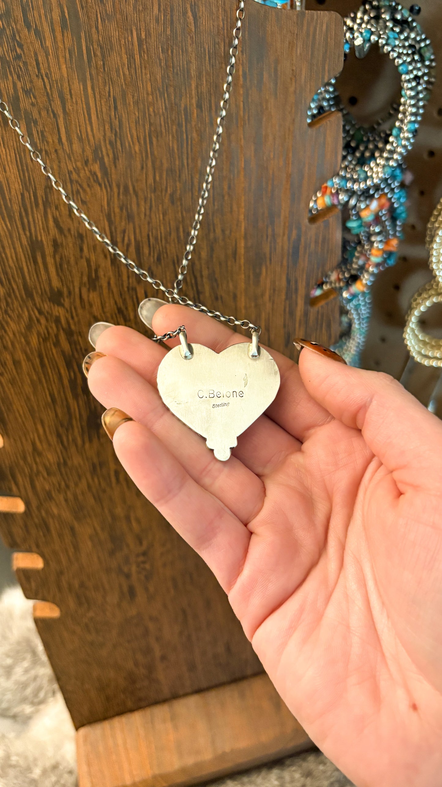 RED SPINY OYSTER HEART NECKLACE BY CHASSITY BELONE