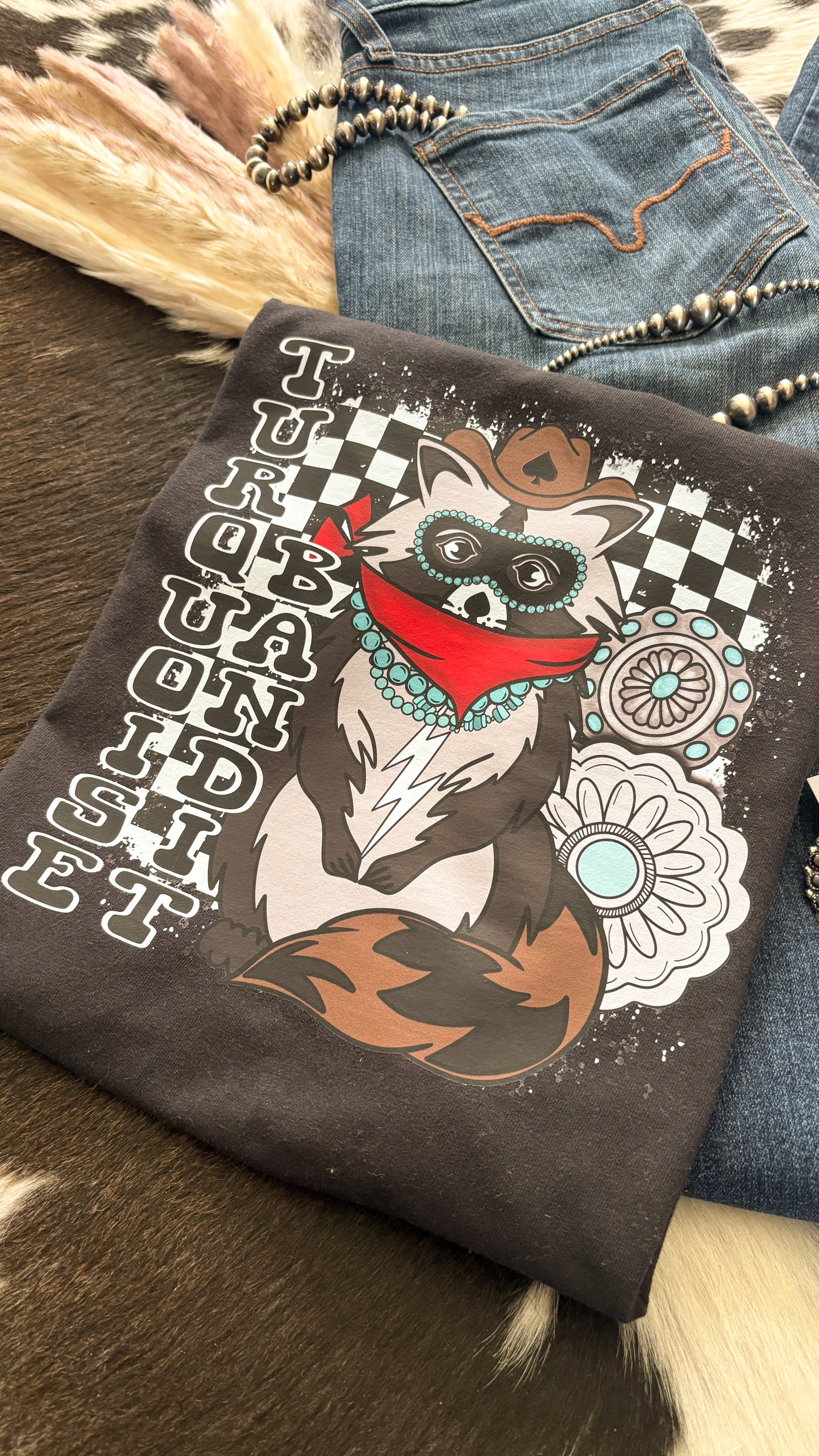 TURQUOISE BANDIT TEE