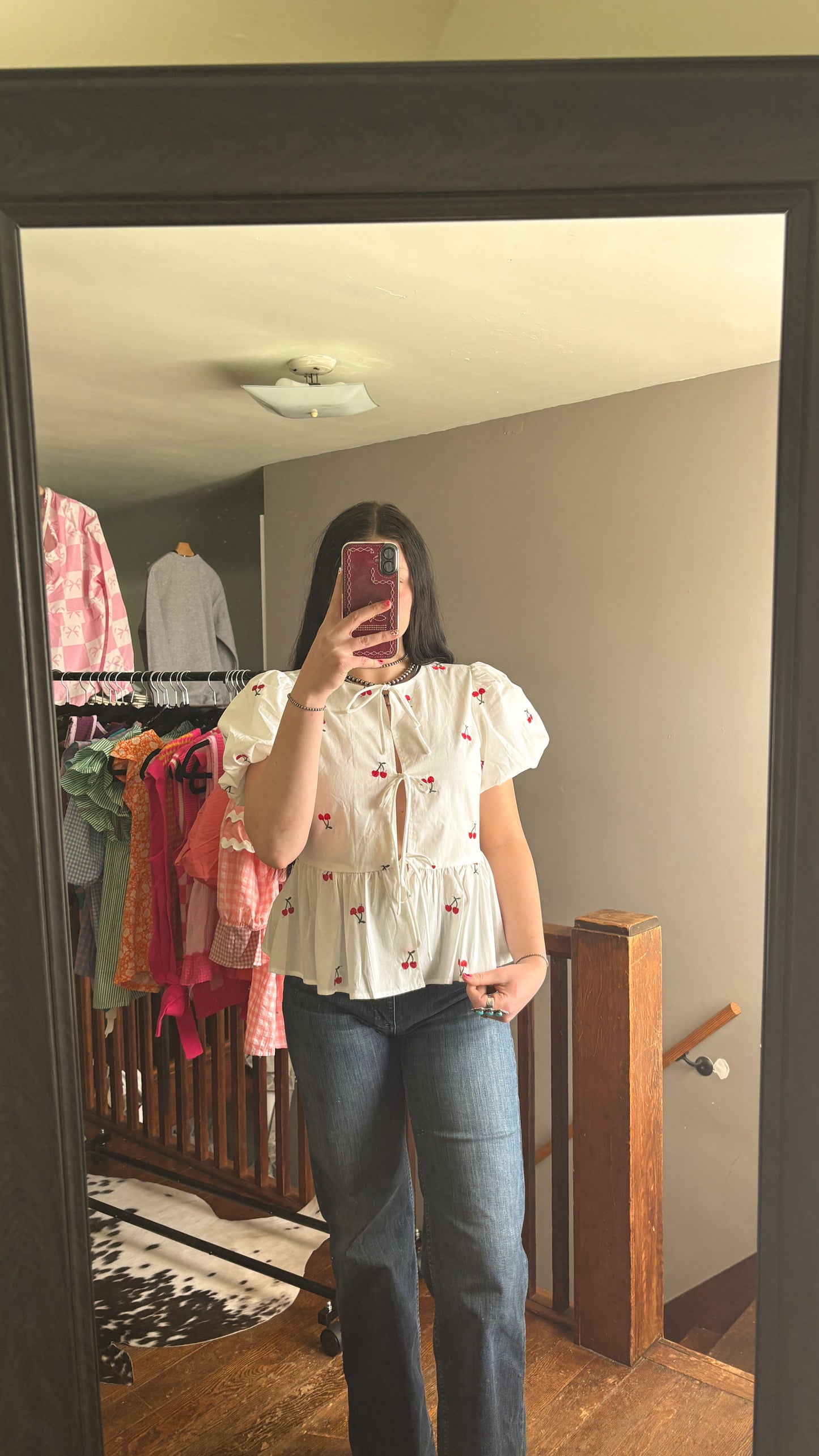 CHERRIES TIE TOP