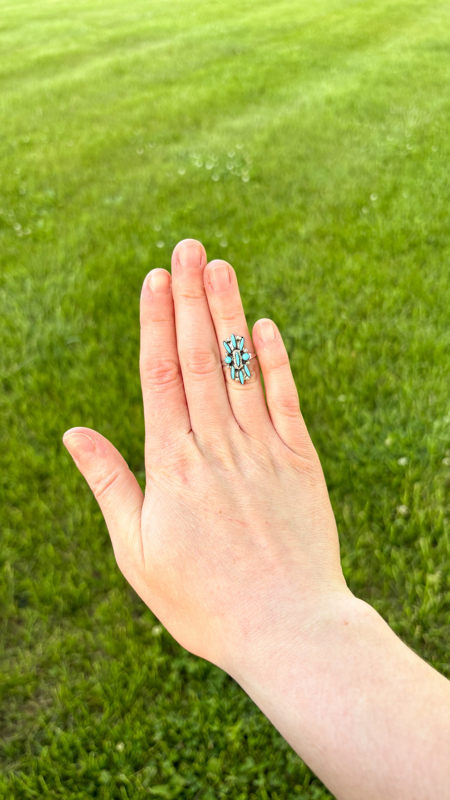 NEEDLEPOINT TURQUOISE RING