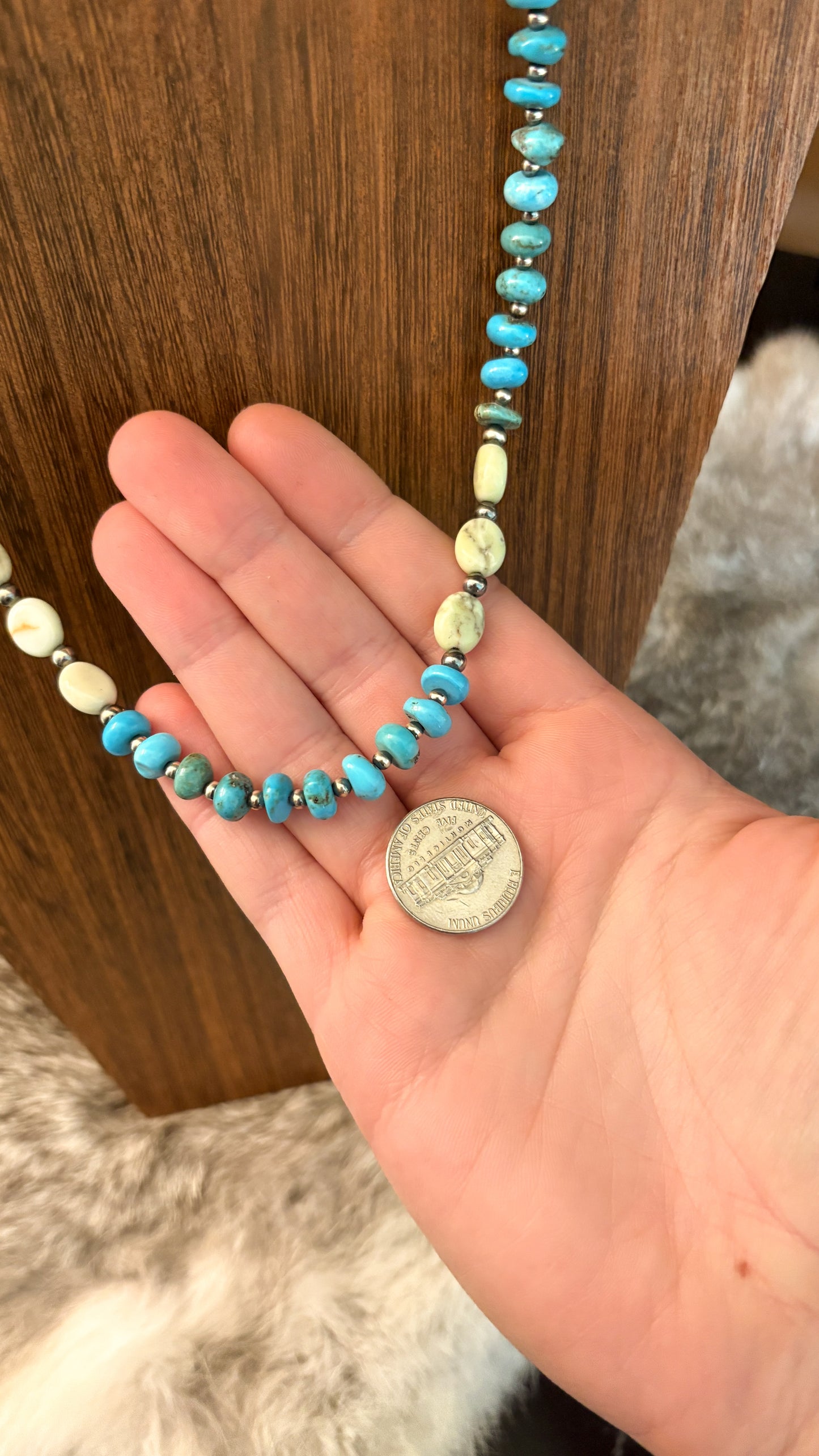 PALOMINO & ROYAL BEAUTY TURQUOISE PEARL NECKLACE