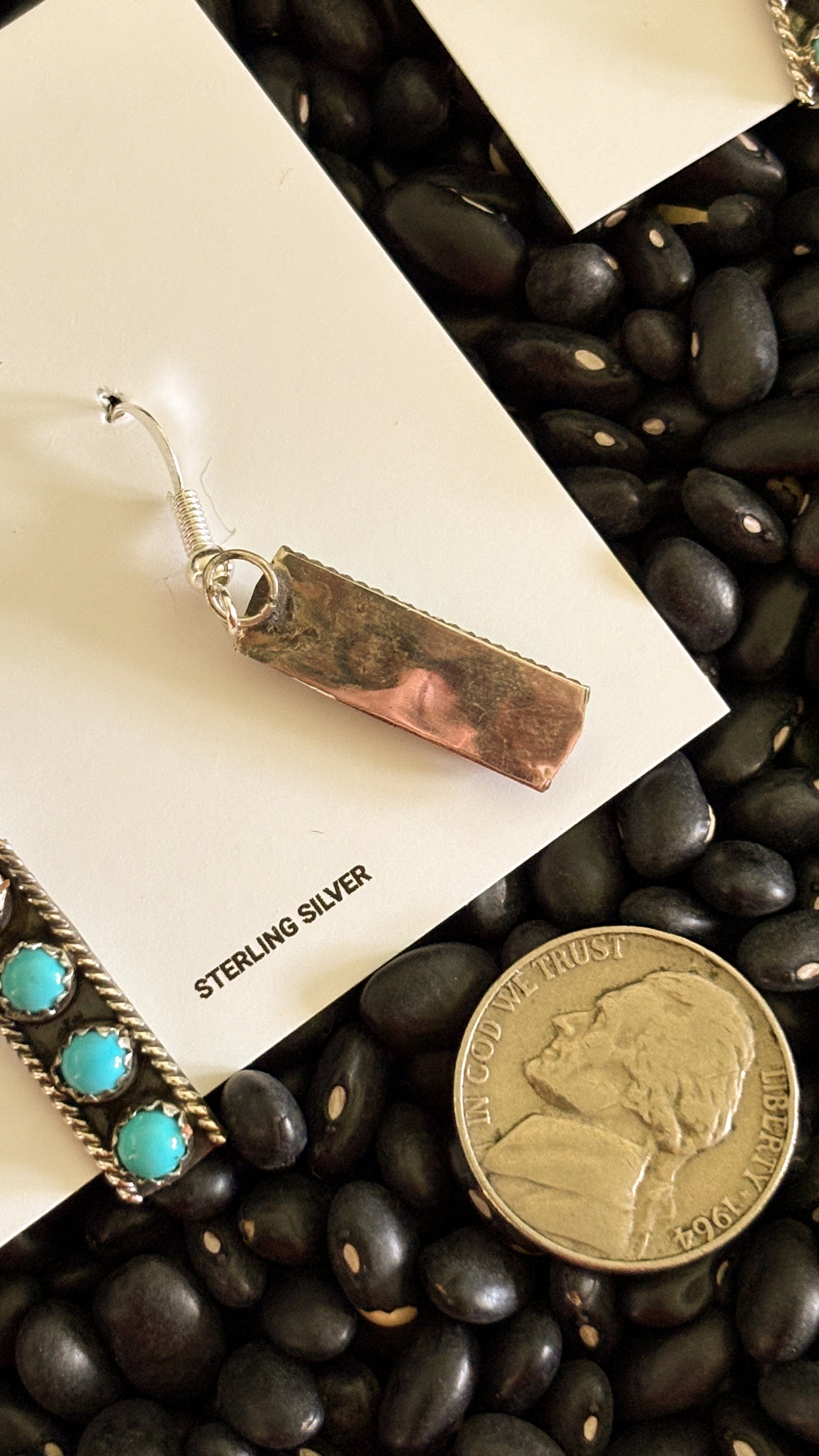 4 STONE TURQUOISE DANGLE EARRINGS