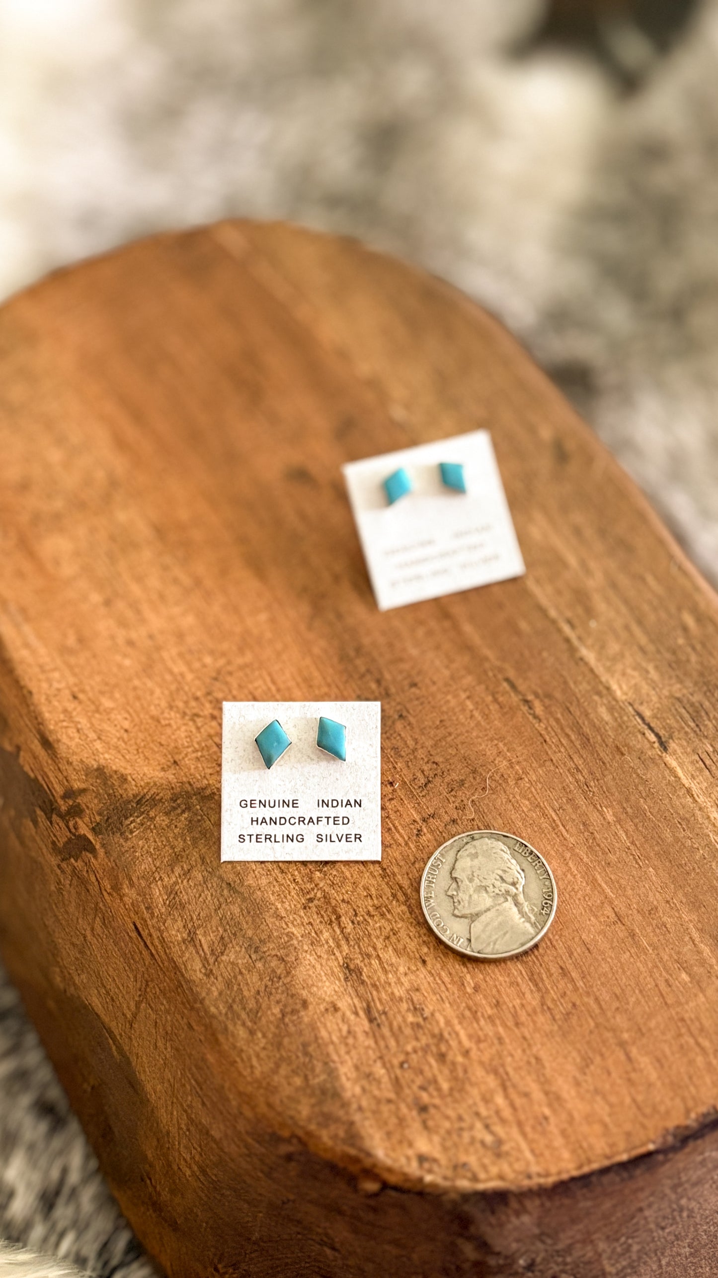 DIAMOND TURQUOISE STUDS