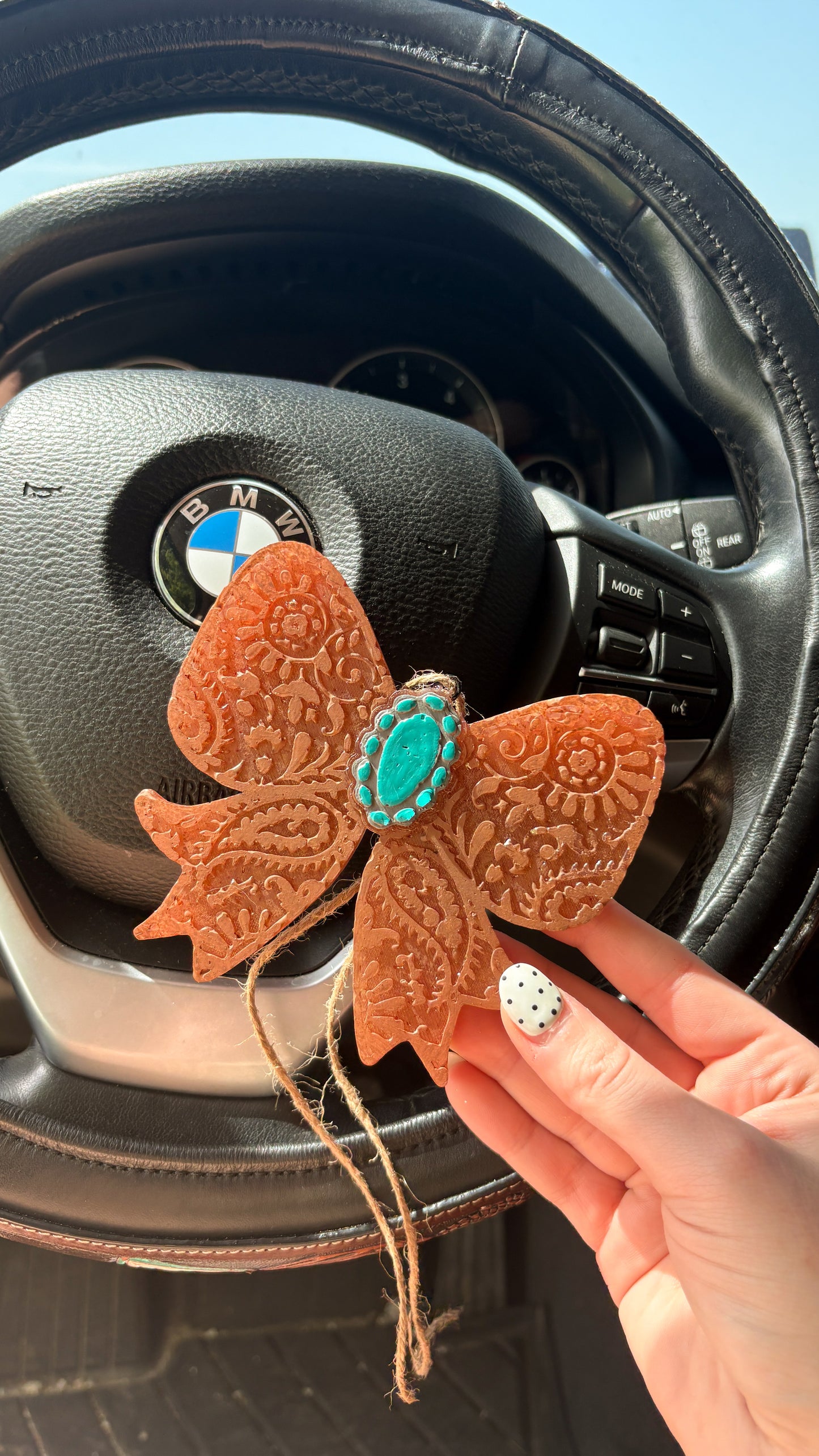 LEATHER TOOLED BOW FRESHIE - BUCKLE BUNNY SCENT