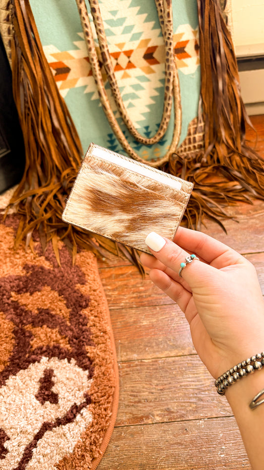 SMALL COWHIDE CARDHOLDER