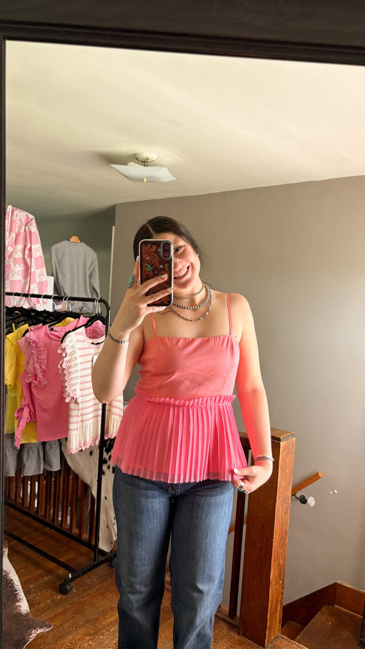PLEATED TOP - PINK