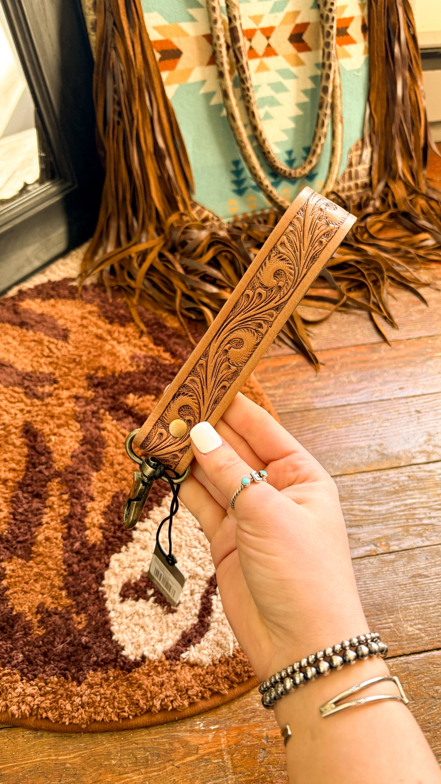 LEATHER TOOLED KEY FOB