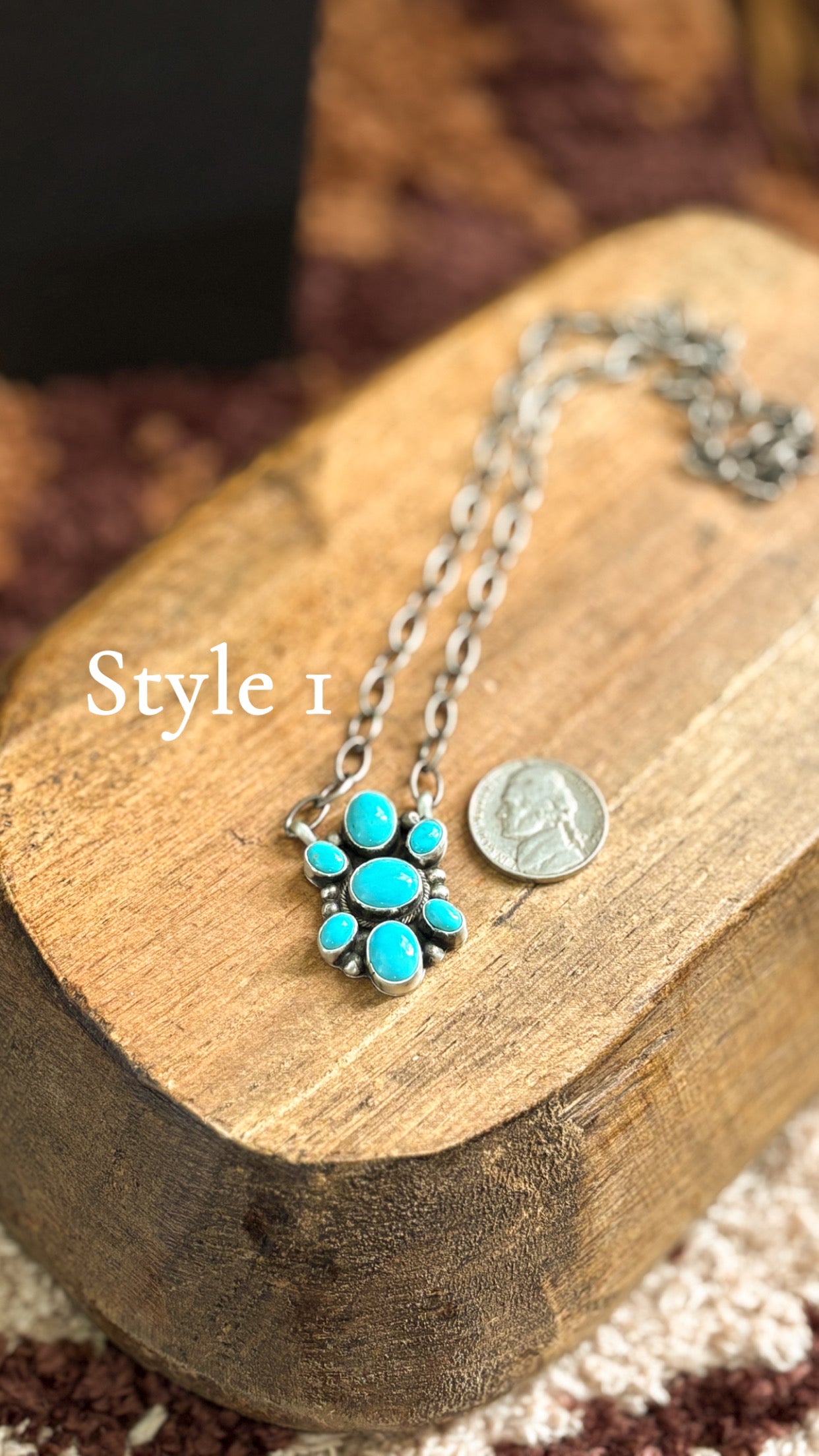TURQUOISE MINI CLUSTER NECKLACE SHEILA BECENTI