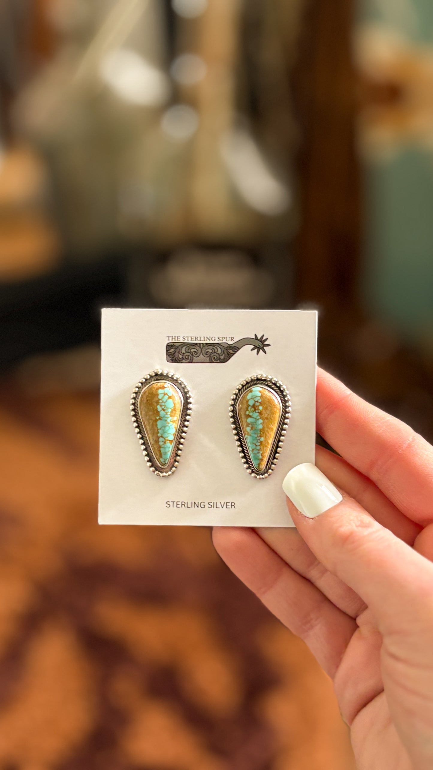 TEARDROP TURQUOISE EARRINGS RANDY BILLY