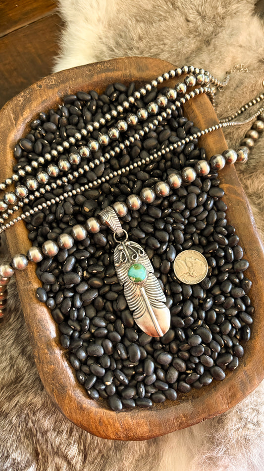 SONORAN TURQUOISE FEATHER PENDANT