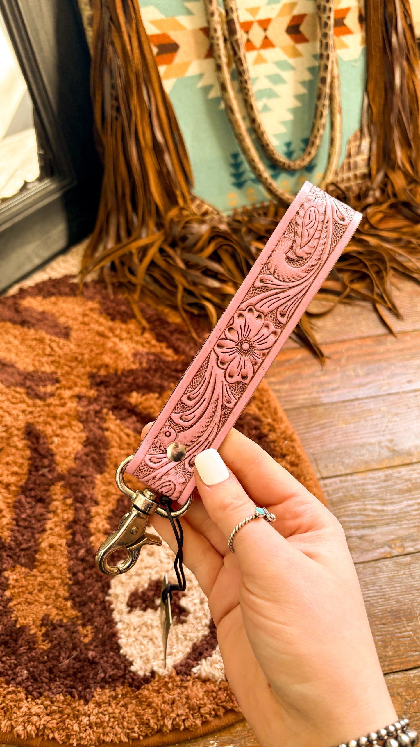 LEATHER TOOLED KEY FOB
