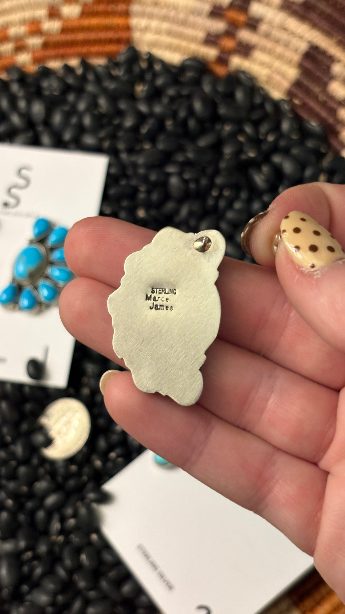 KINGMAN TURQUOISE HALF CLUSTER EARRINGS BY MARCELLA JAMES