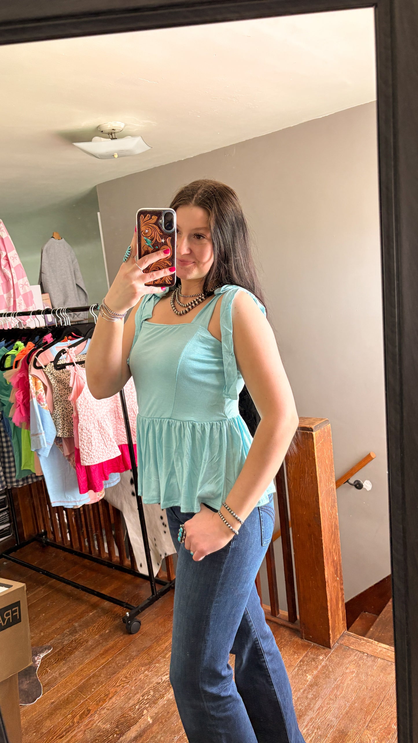 TIERED TANK TOP - BLUE