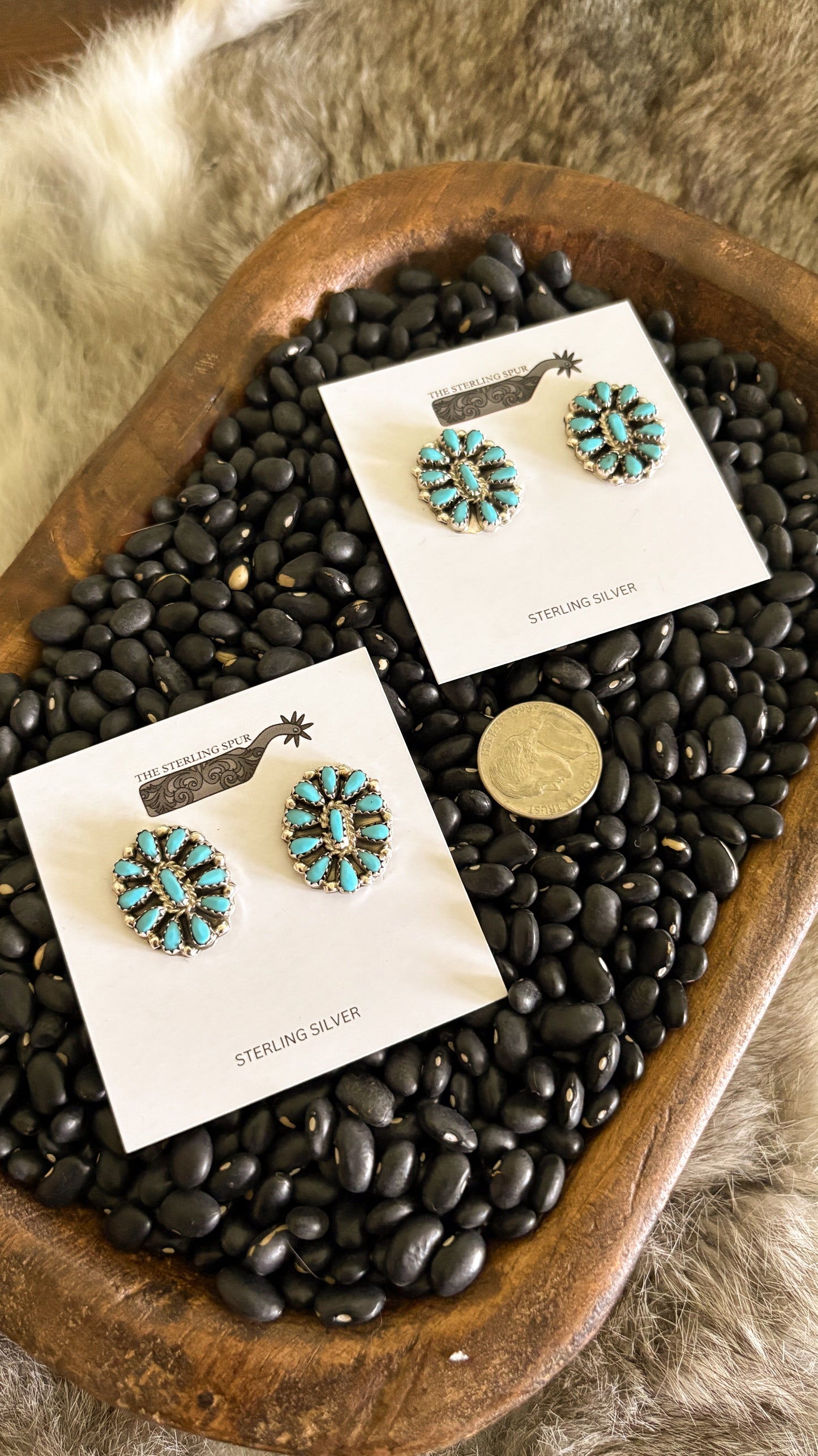 TURQUOISE CLUSTER EARRINGS BY MILTON JAMES