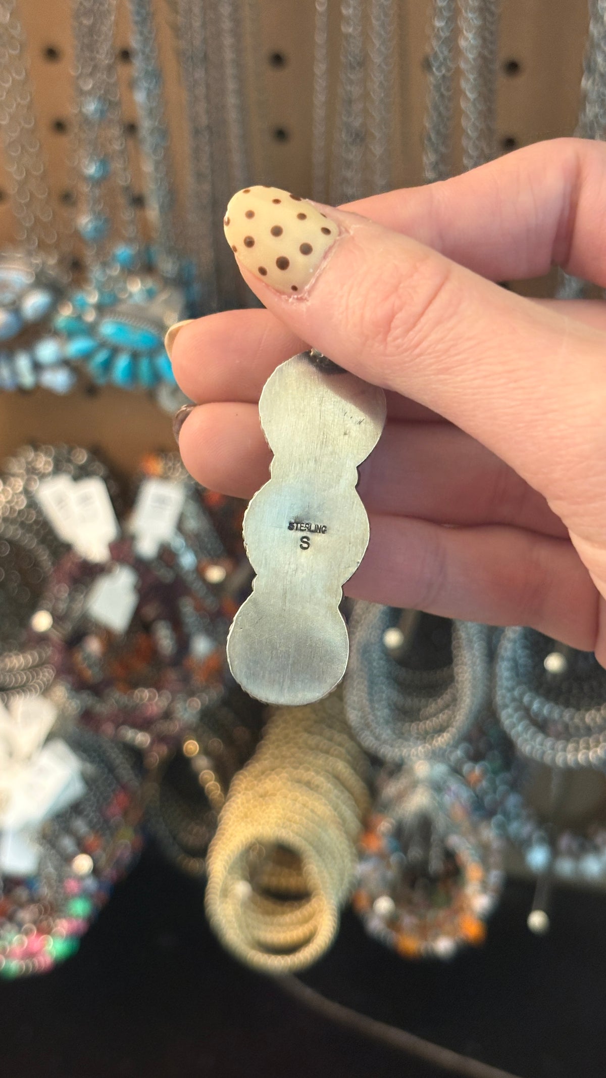 3 STONE ORANGE SPINY BAR PENDANT S STERLING