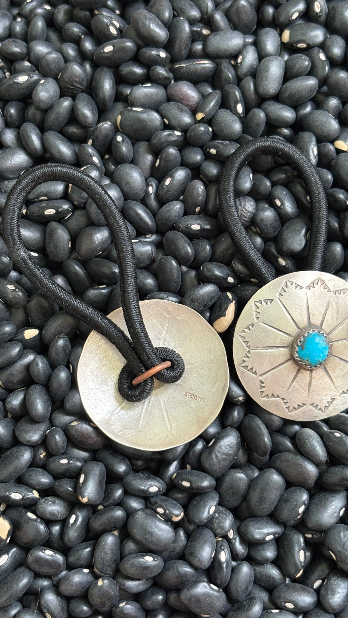 SINGLE STONE TURQUOISE CONCHO HAIR TIE - LARGE