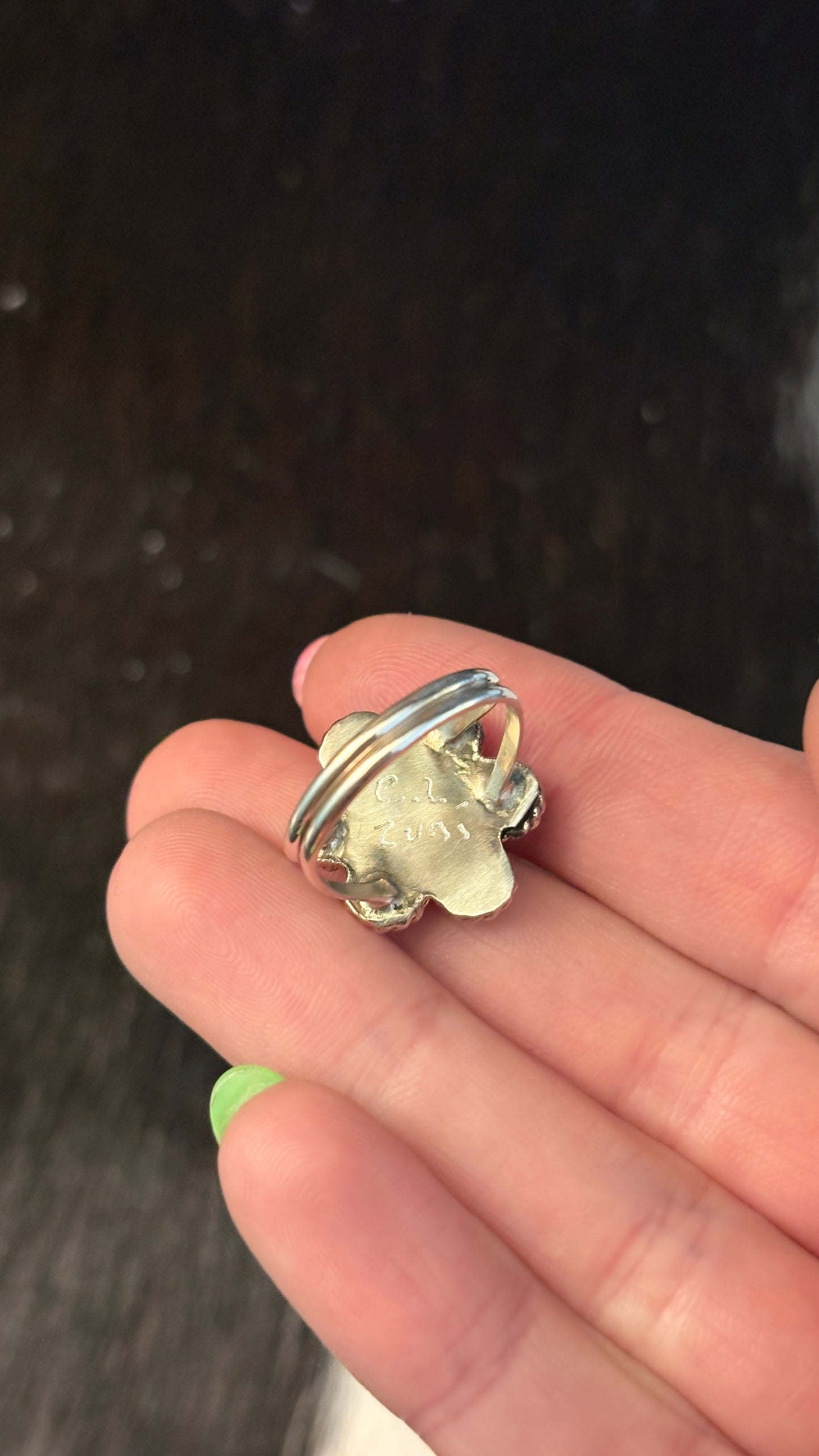 PURPLE OPAL ZUNI FLOWER RING