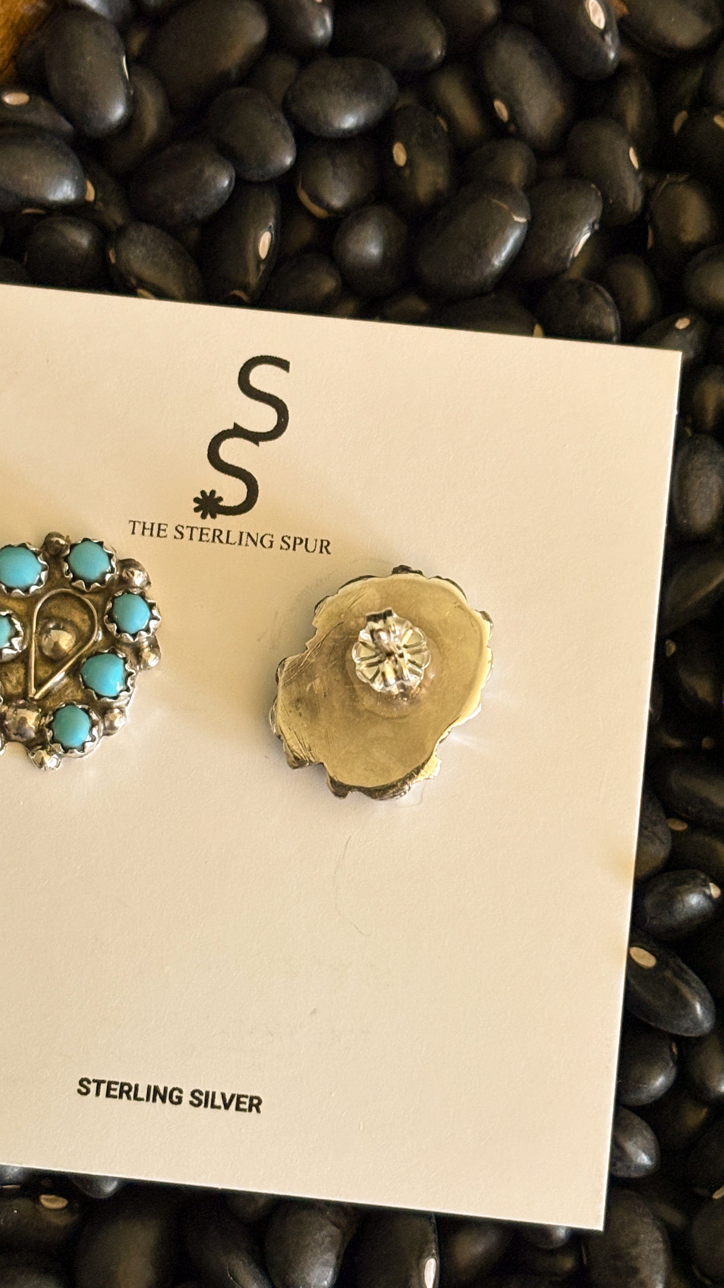 7 STONE HORSESHOE SHAPE STUD EARRINGS