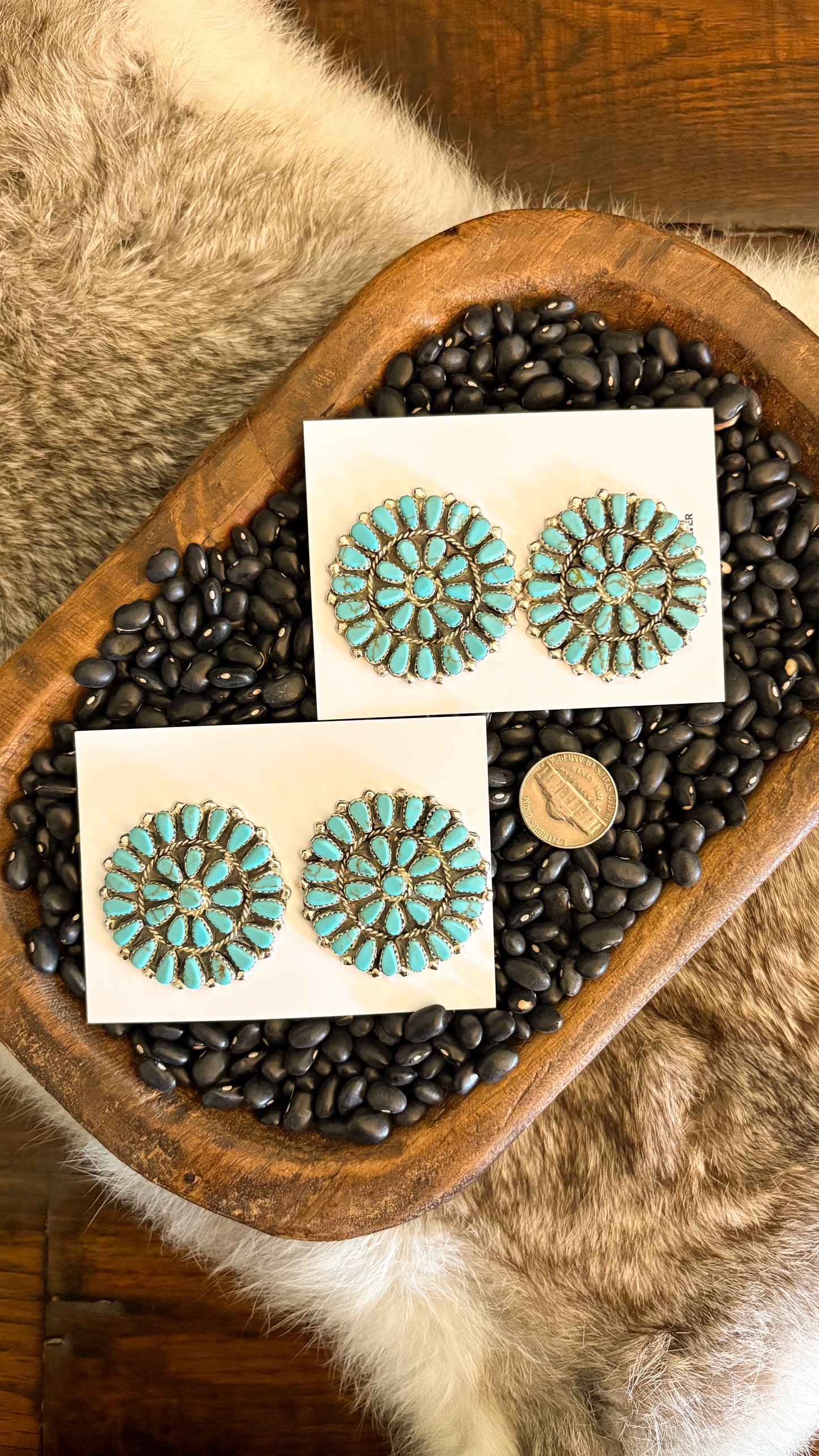 BIG PAPA TURQUOISE CLUSTER EARRINGS
