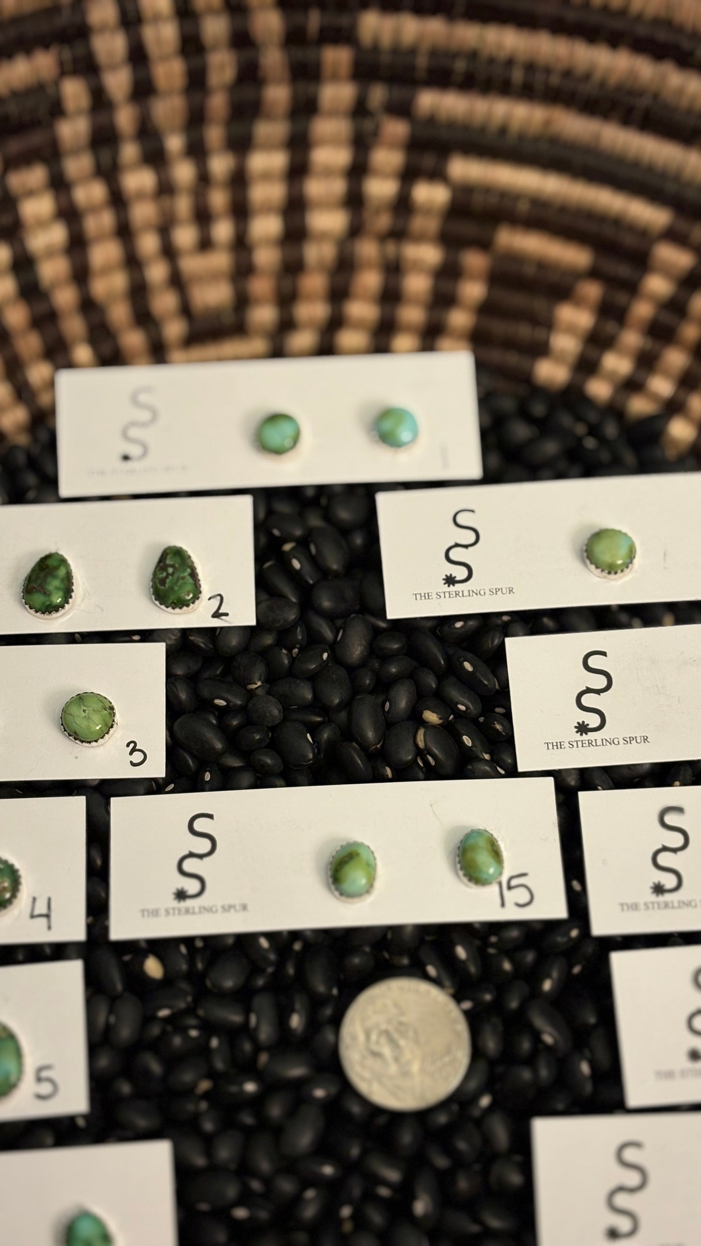 SONORAN GOLD TURQUOISE STUD EARRINGS