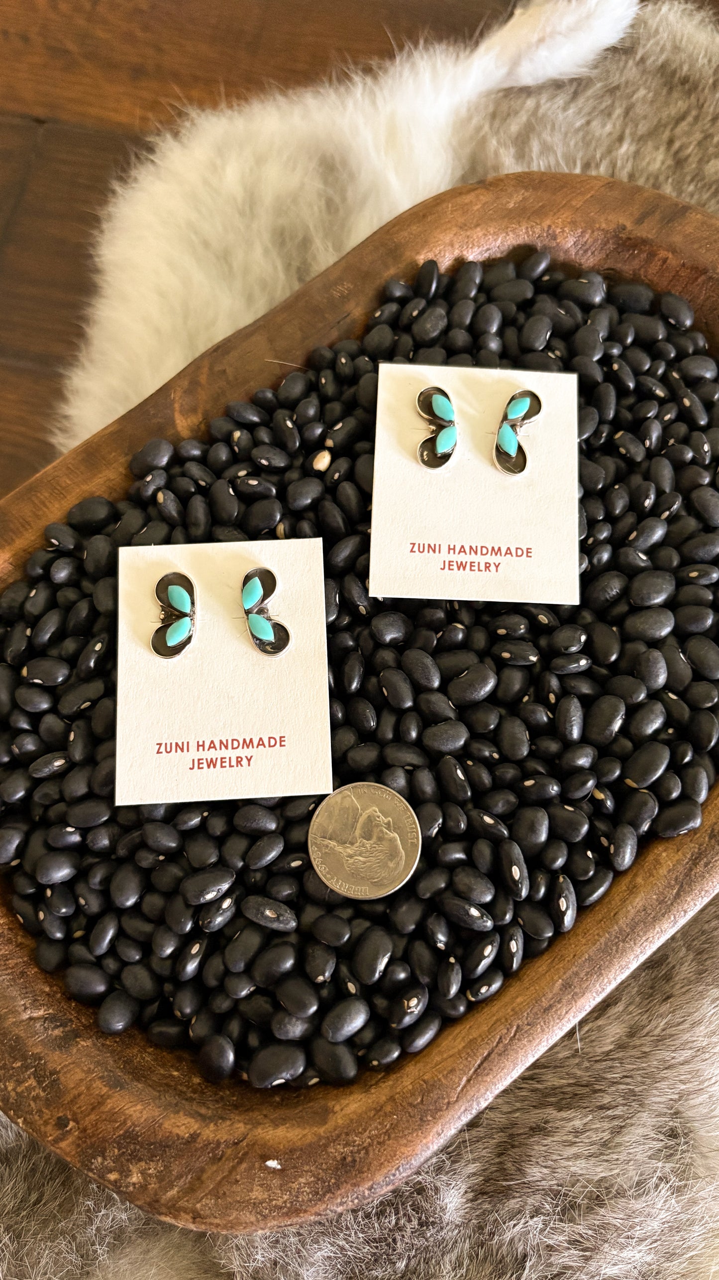 HALF BUTTERLY SHADOWBOX EARRINGS