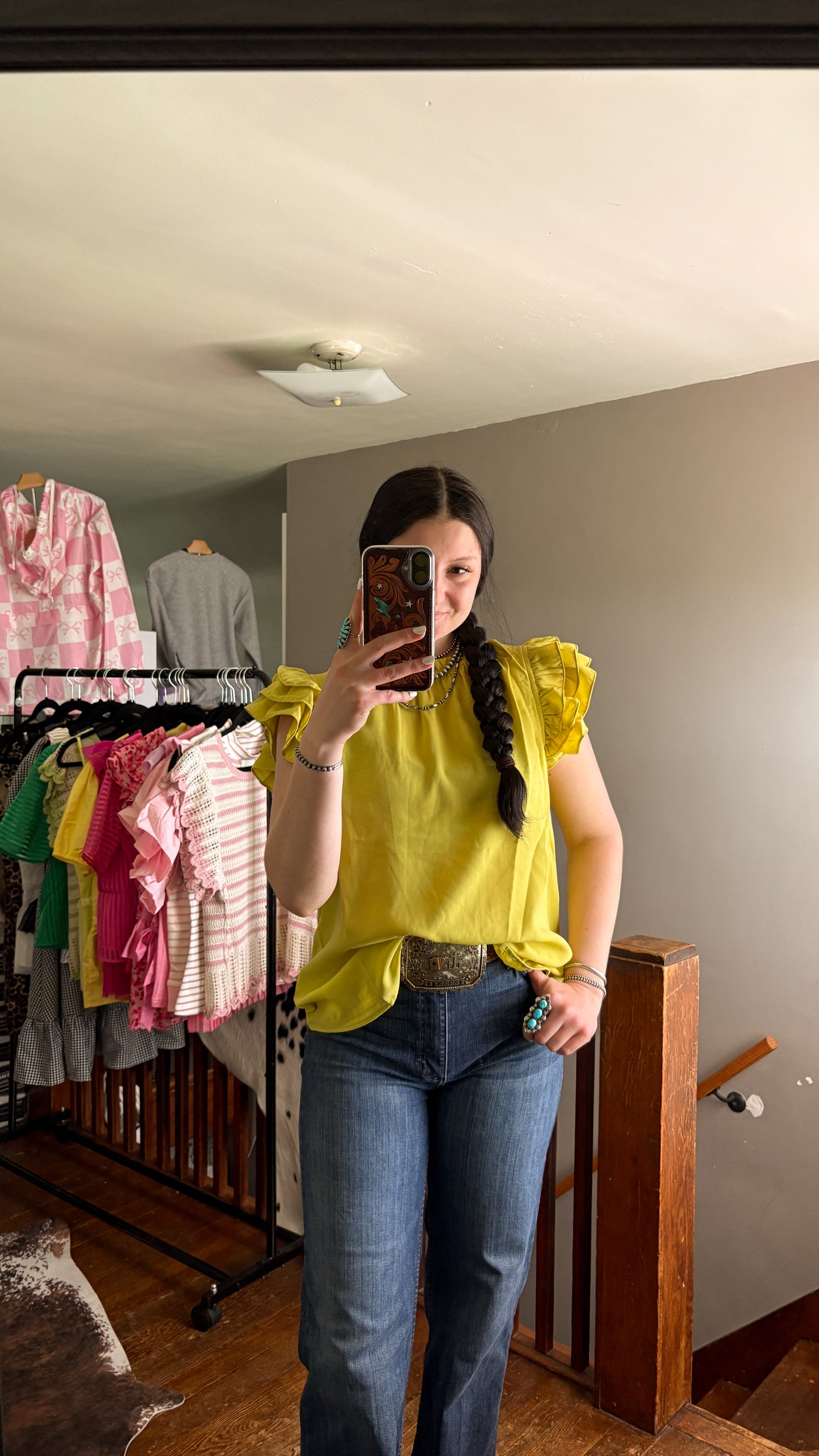 KIWI RUFFLE TOP