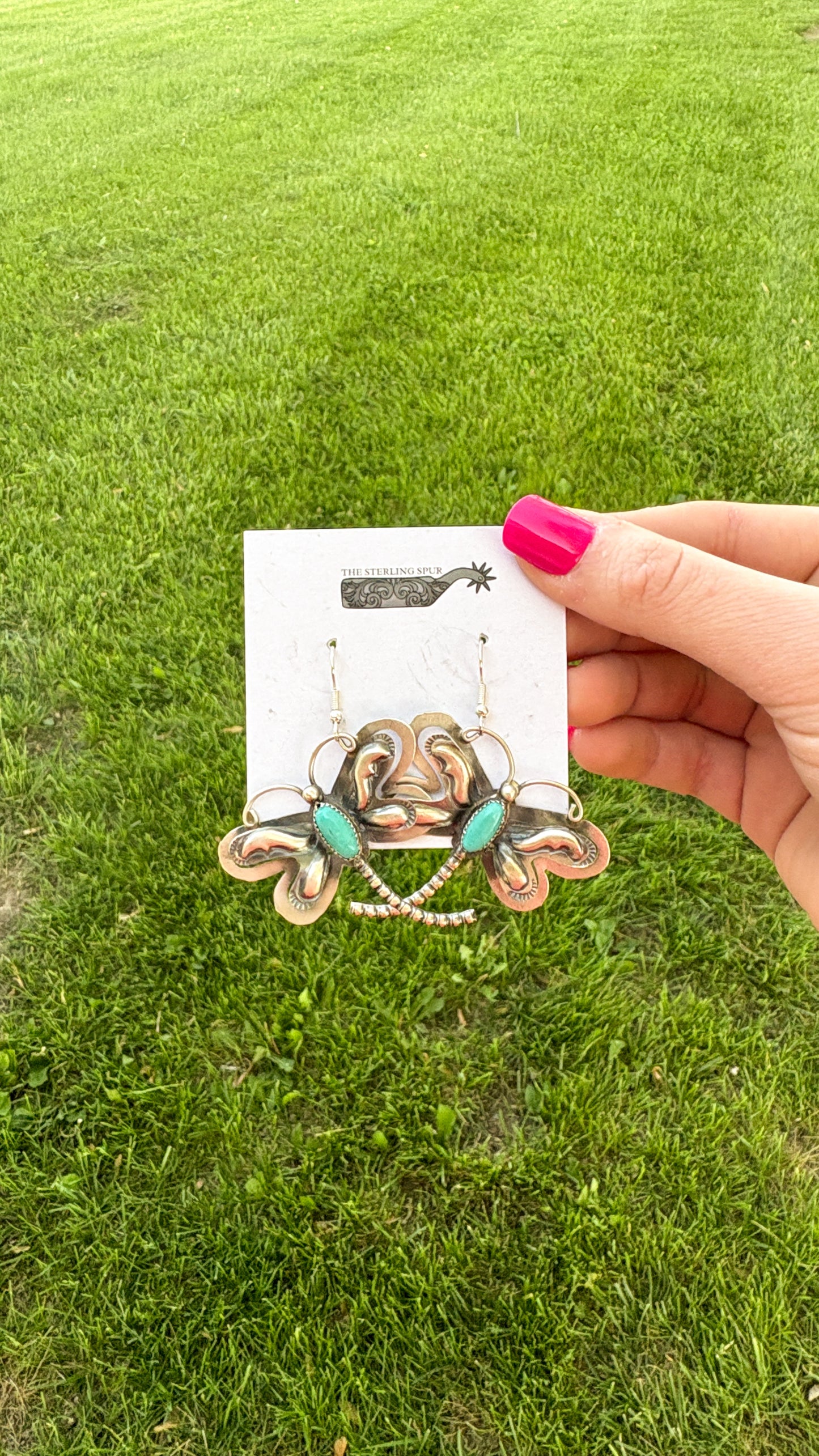 TURQUOISE DRAGONFLY DANGLE EARRINGS