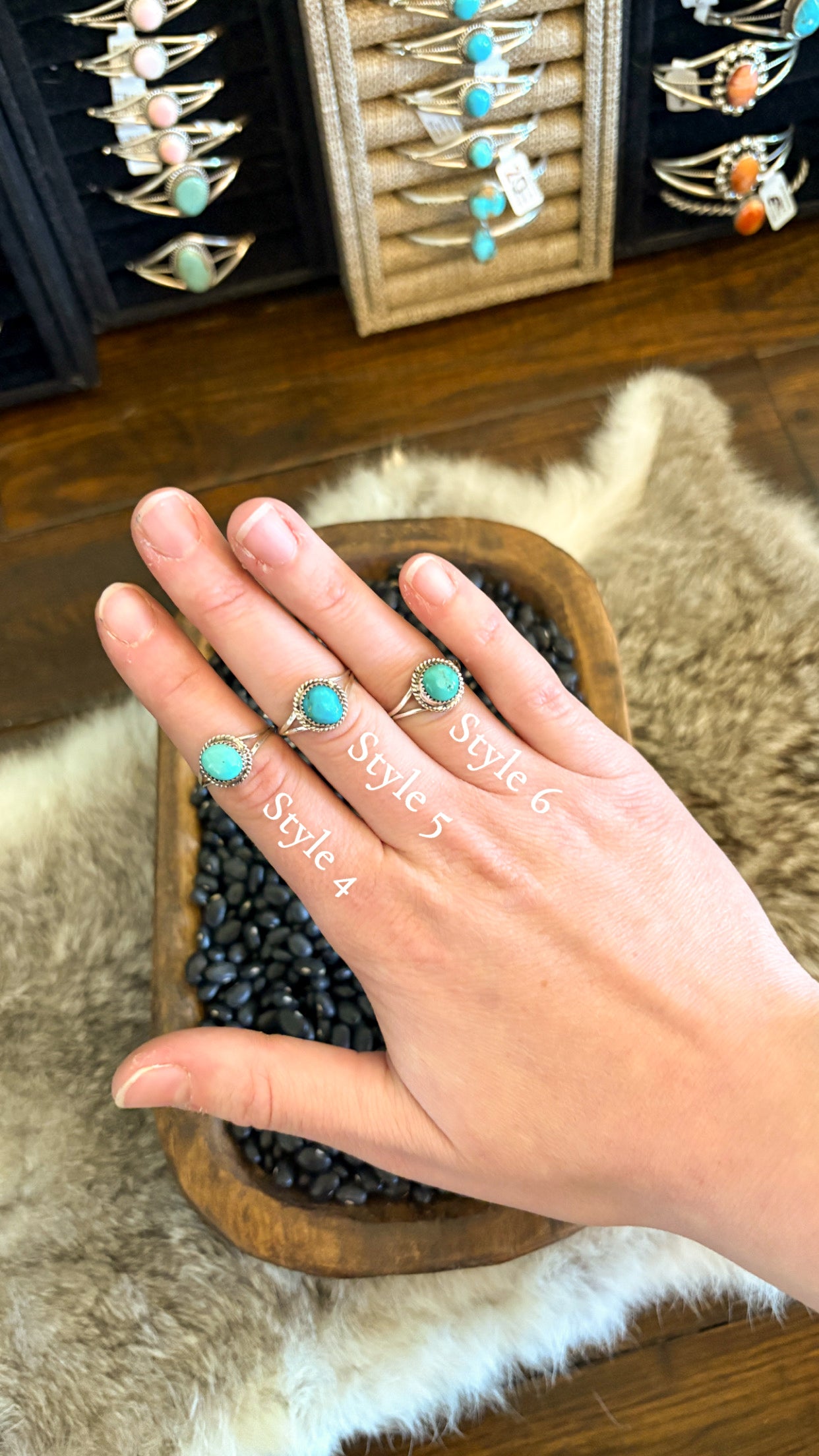 KINGMAN TURQUOISE SPLIT BAND RING BY ESTHER WHITE