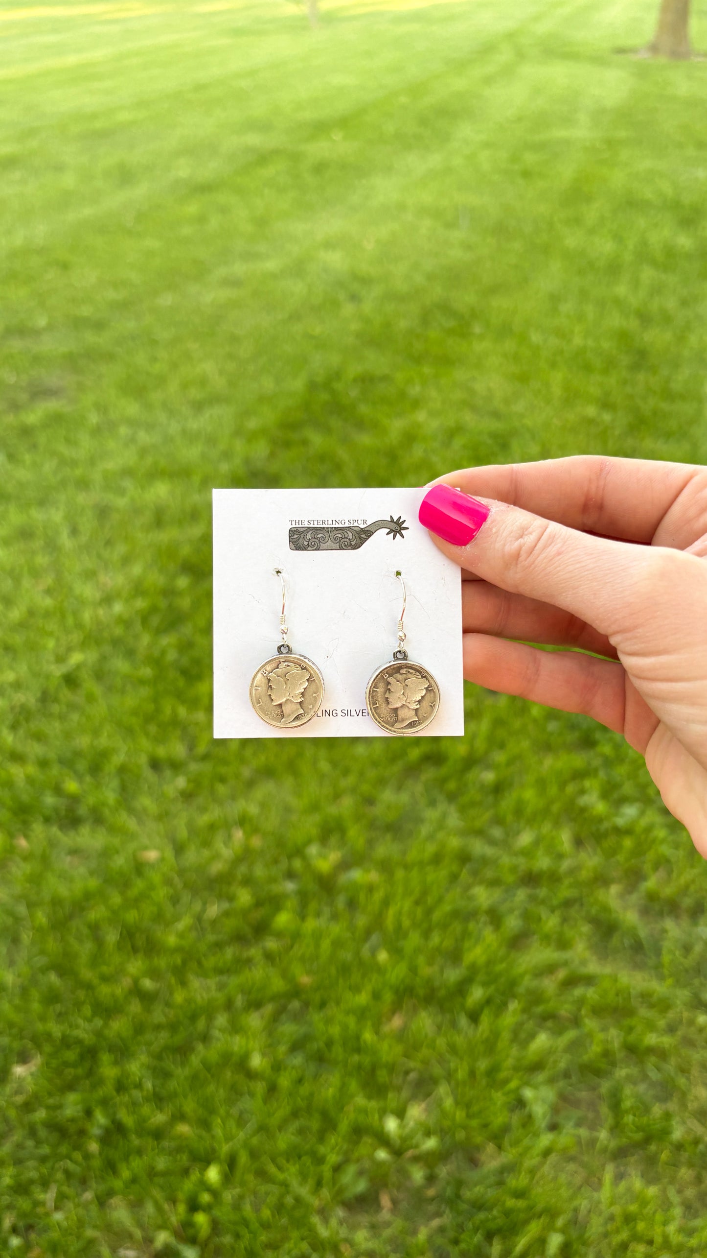 MERCURY DIME DANGLE EARRINGS BY PEGGY SKEETS