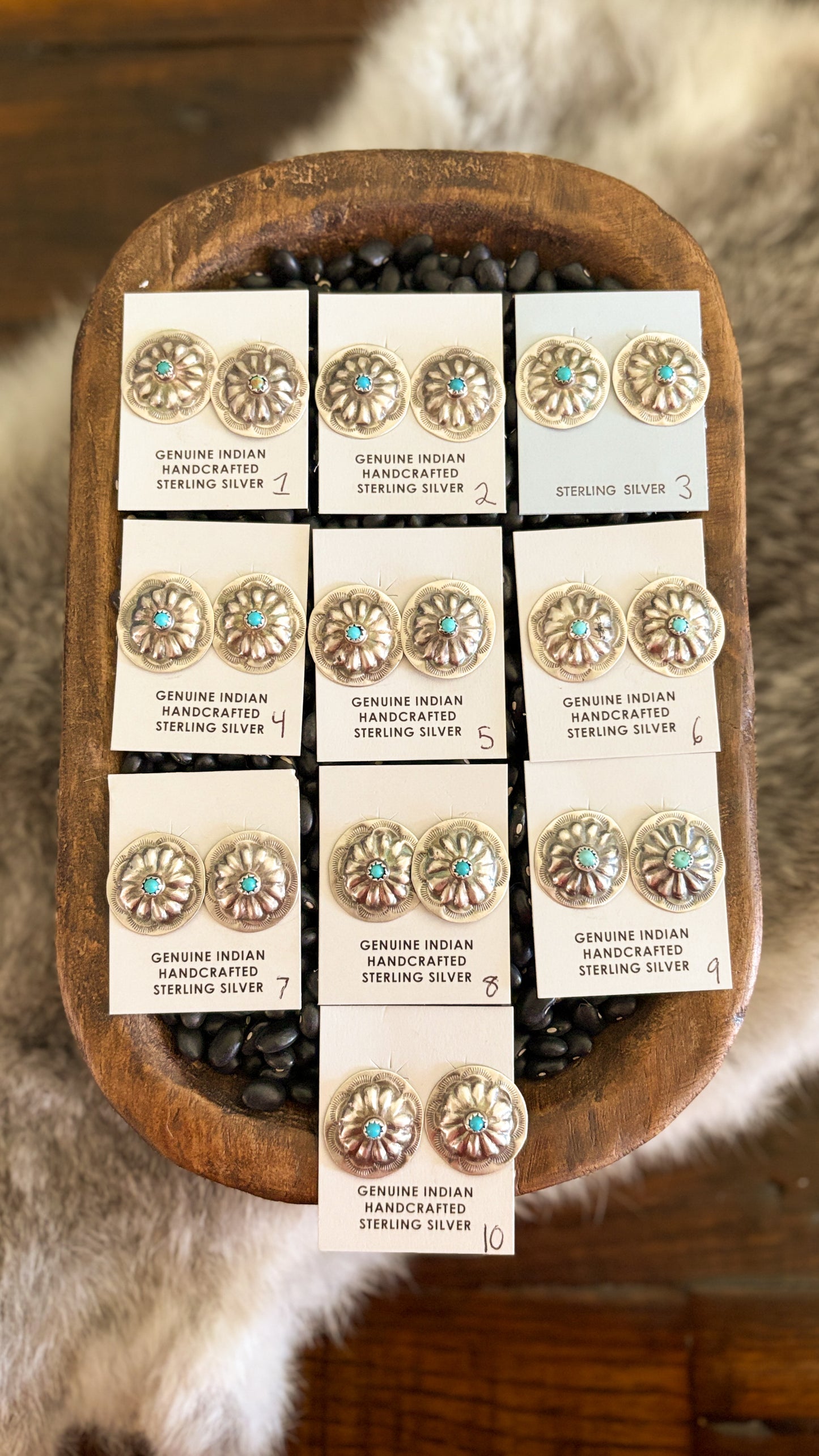 SINGLE STONE TURQUOISE CONCHO EARRINGS