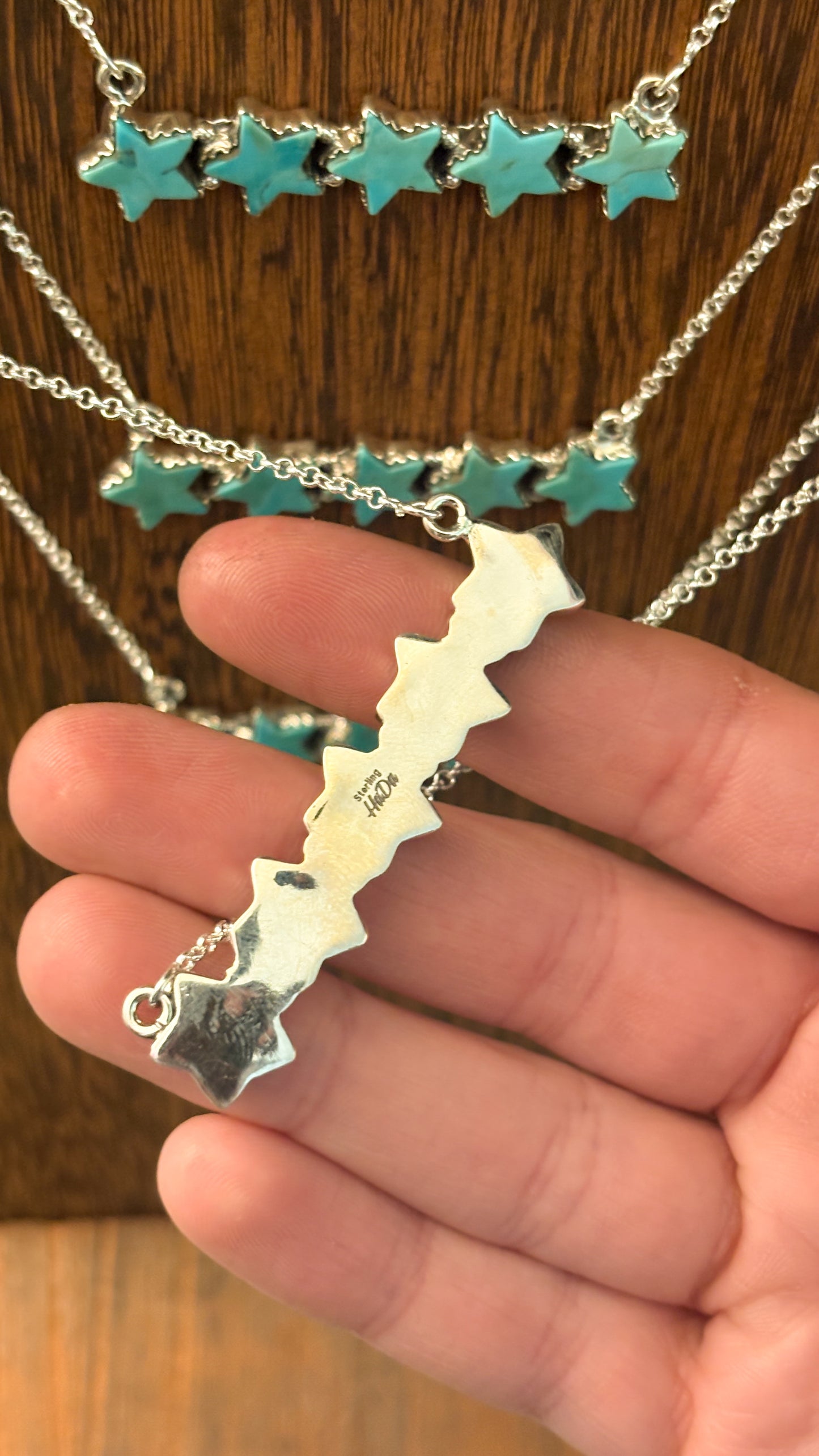 KINGMAN TURQUOISE STAR BAR NECKLACE