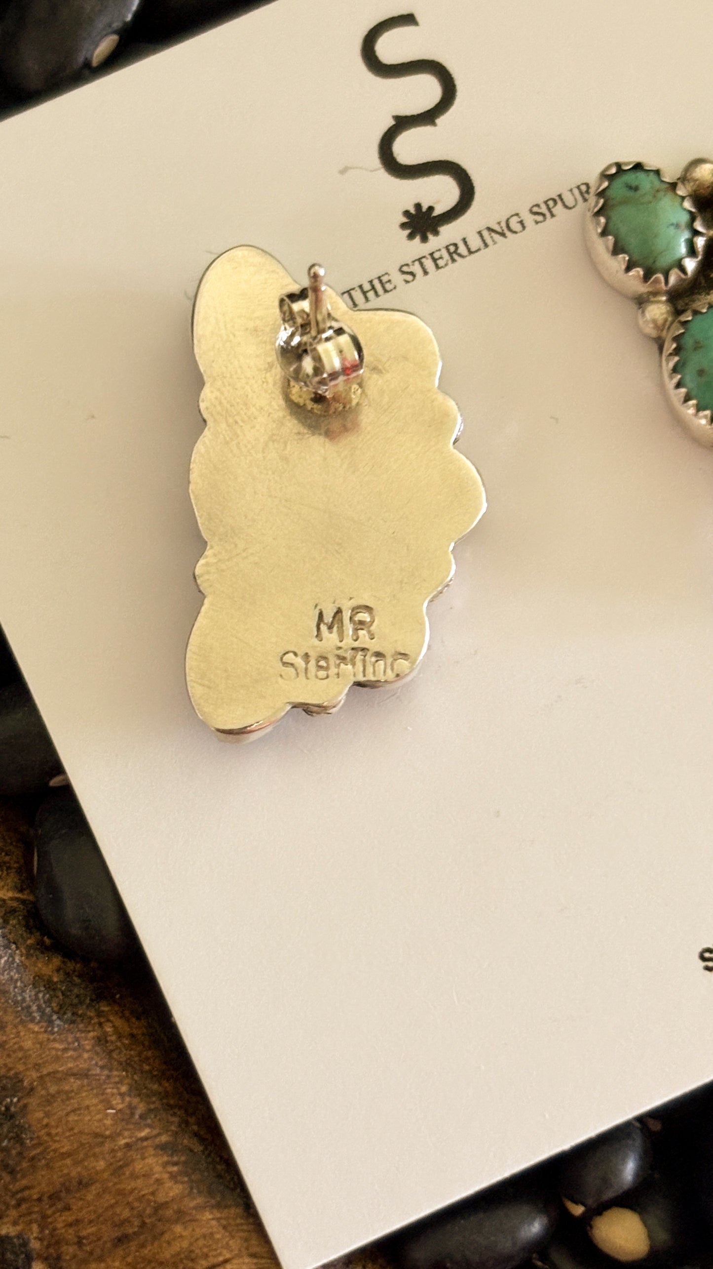 KINGMAN TURQUOISE HALF CLUSTER EARRINGS BY MAXINE RAMIREZ