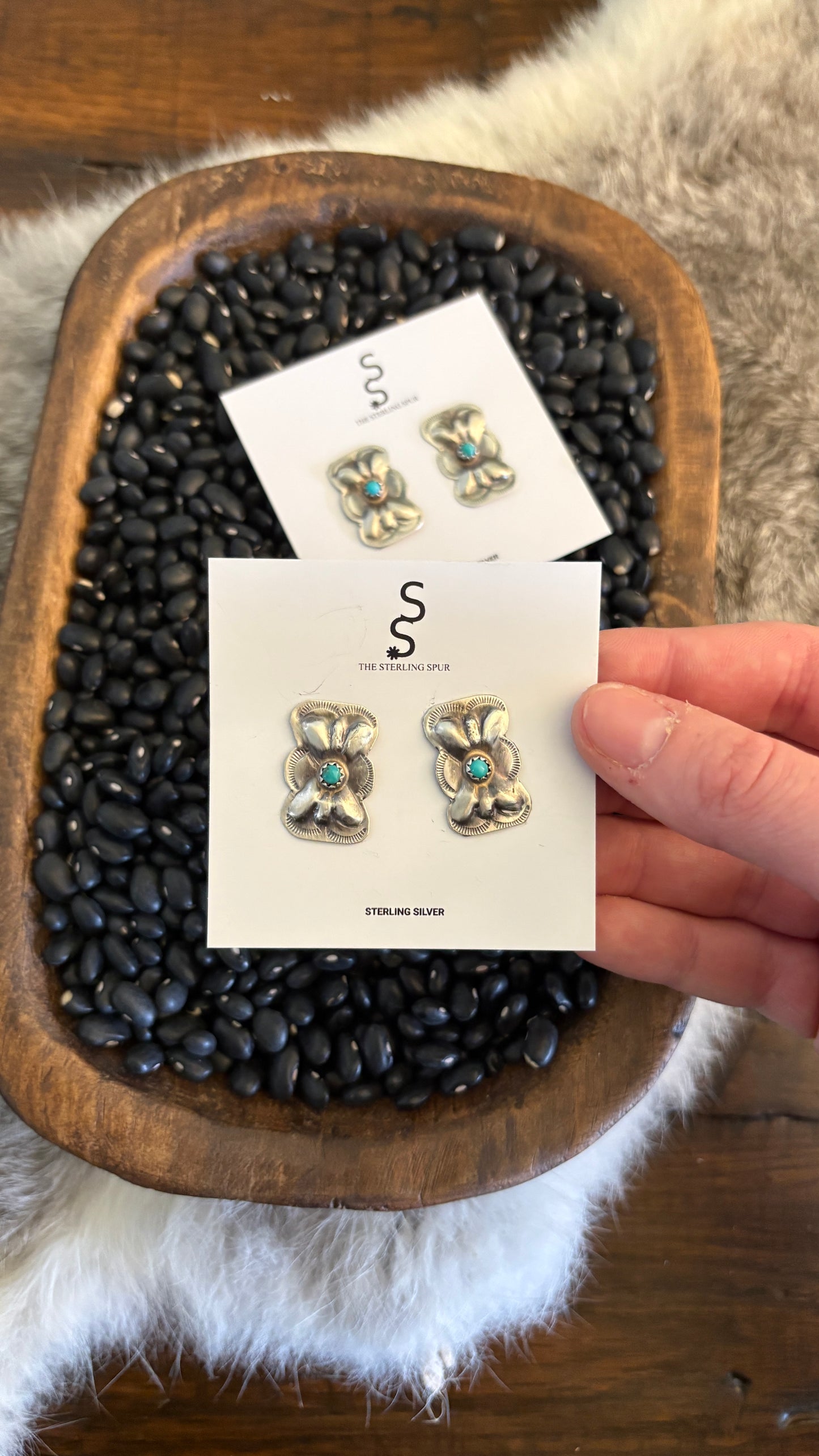 TURQUOISE BOW TIE EARRINGS