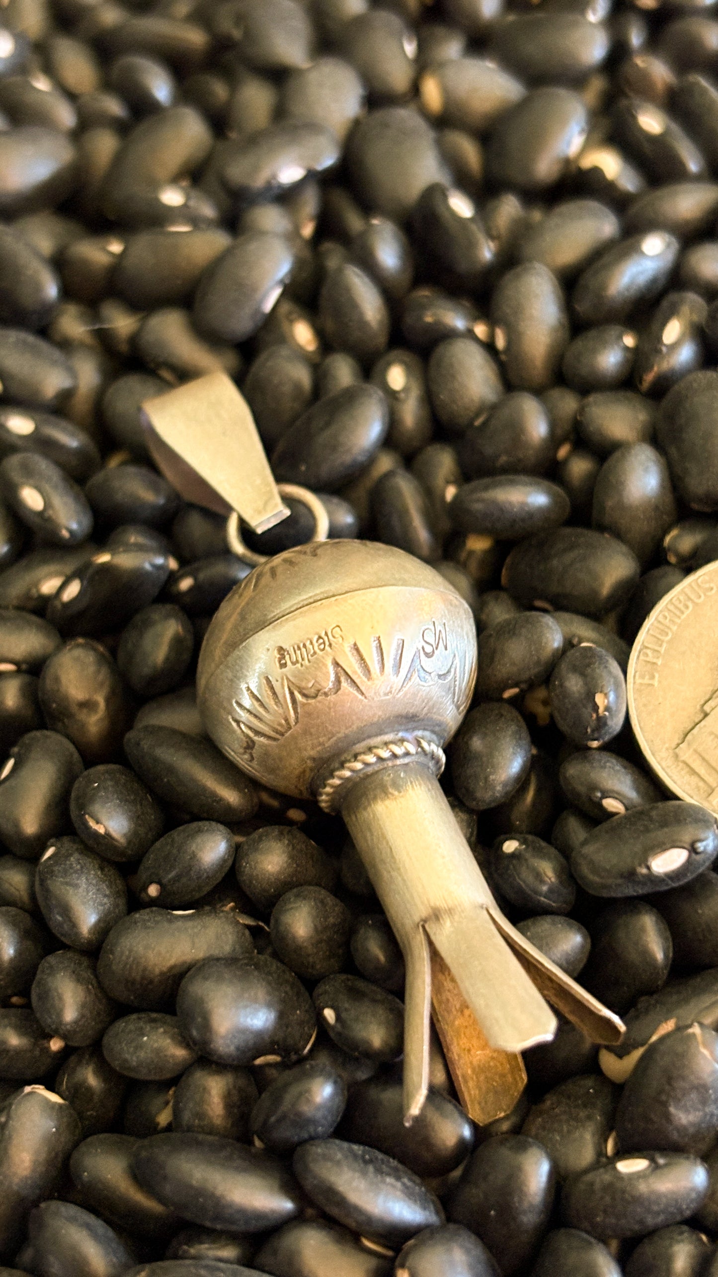 LARGE STAMPED SQUASH PENDANT