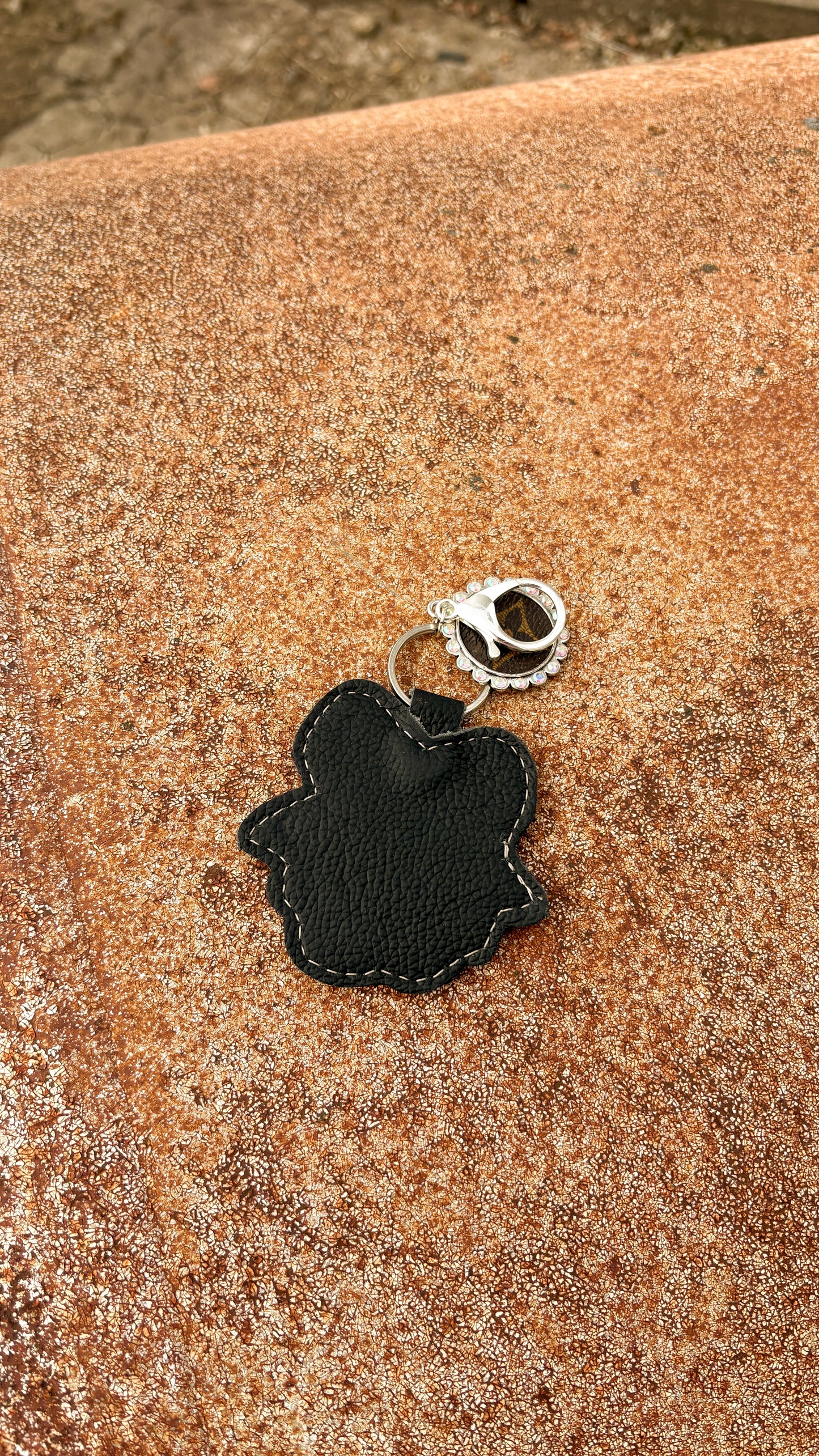 UPCYCLED LV CHERRIES BAG CHARM/KEYCHAIN