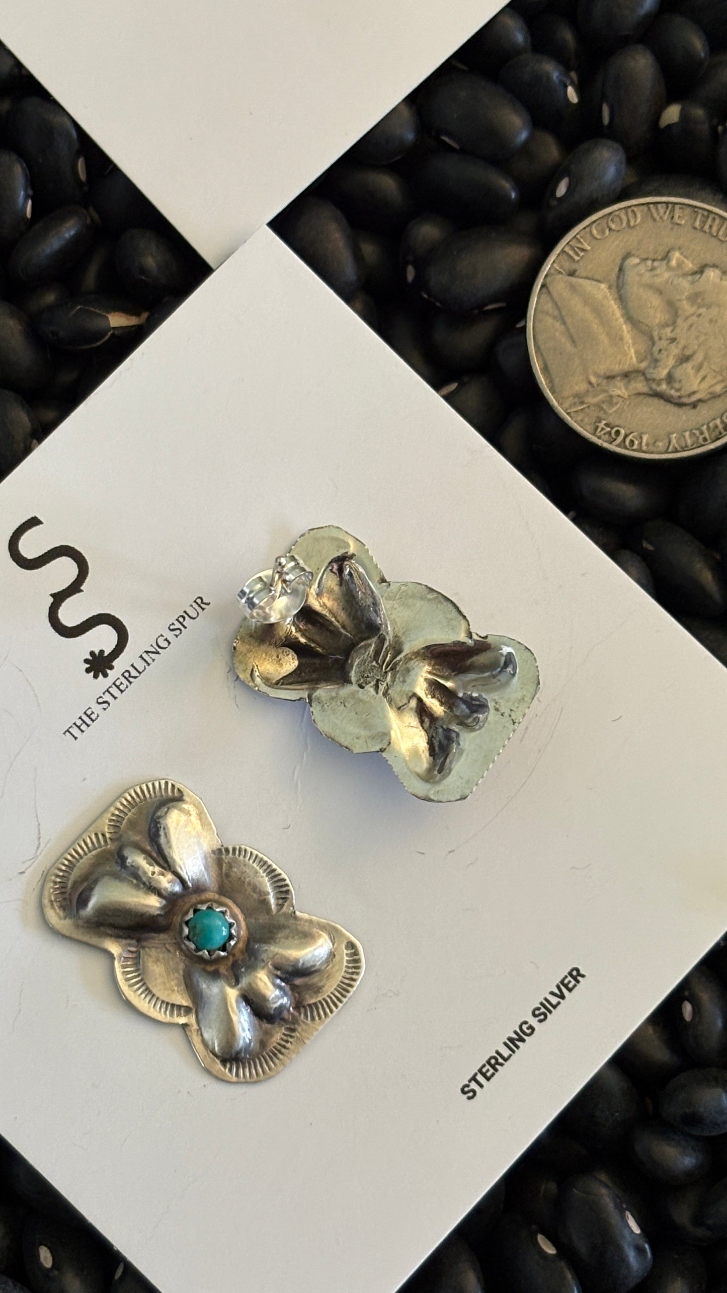 TURQUOISE BOW TIE EARRINGS