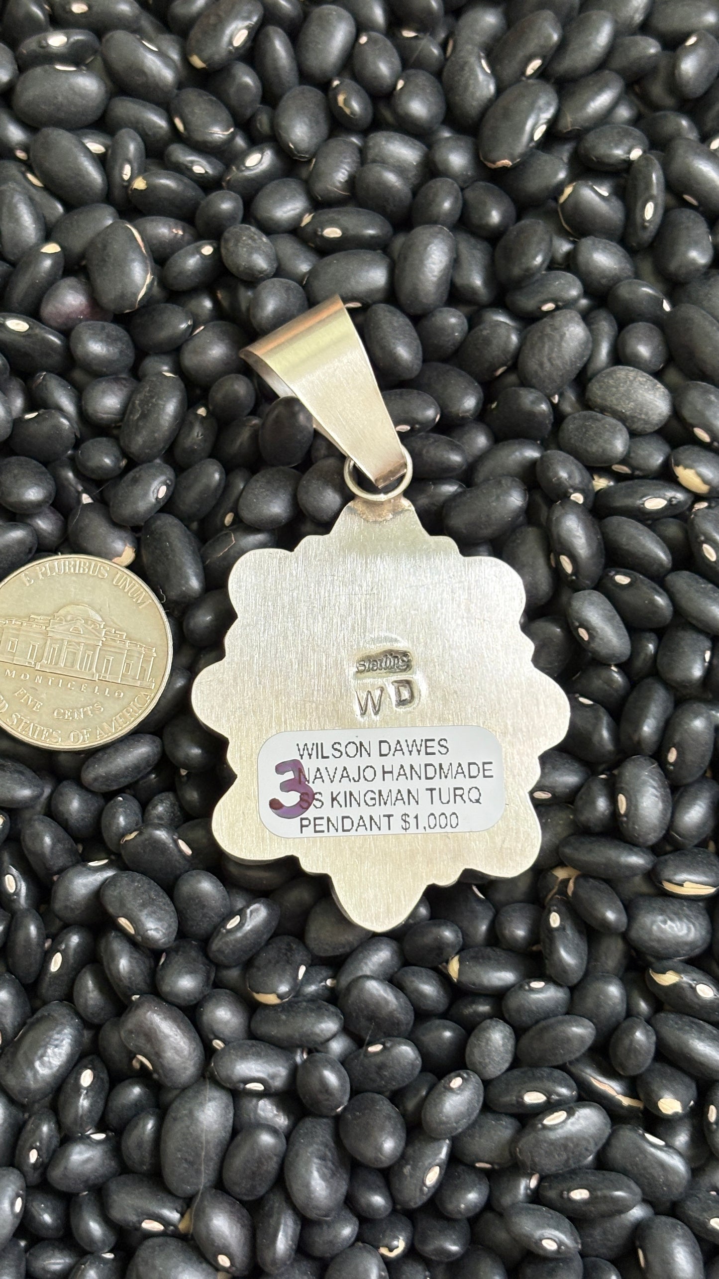 KINGMAN TURQUOISE CLUSTER PENDANT BY WILSON DAWES - #3