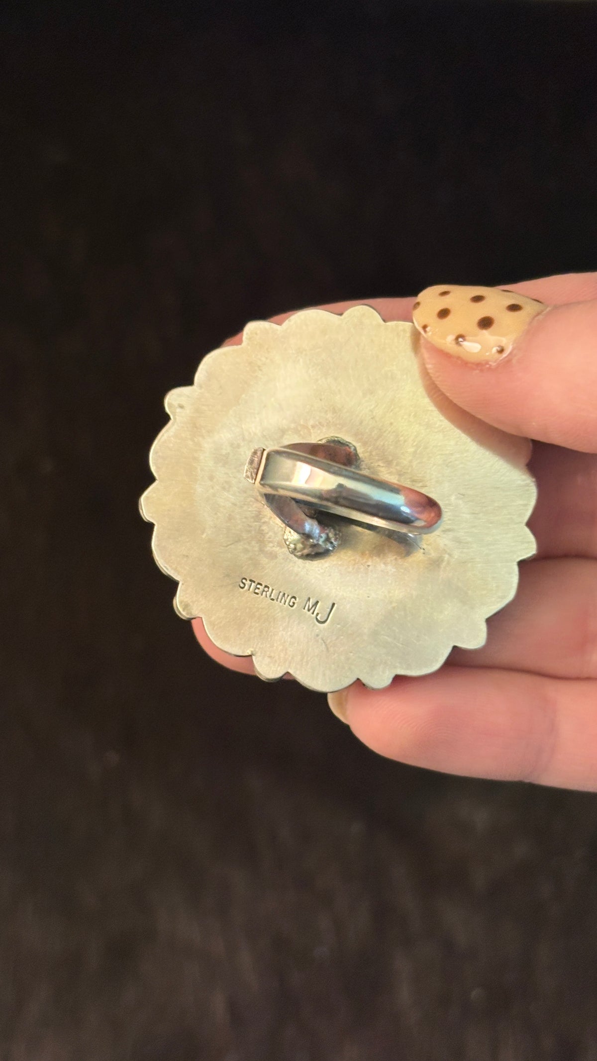 MERCURY DIME TURQUOISE CLUSTER RING BY MARLENE JONES