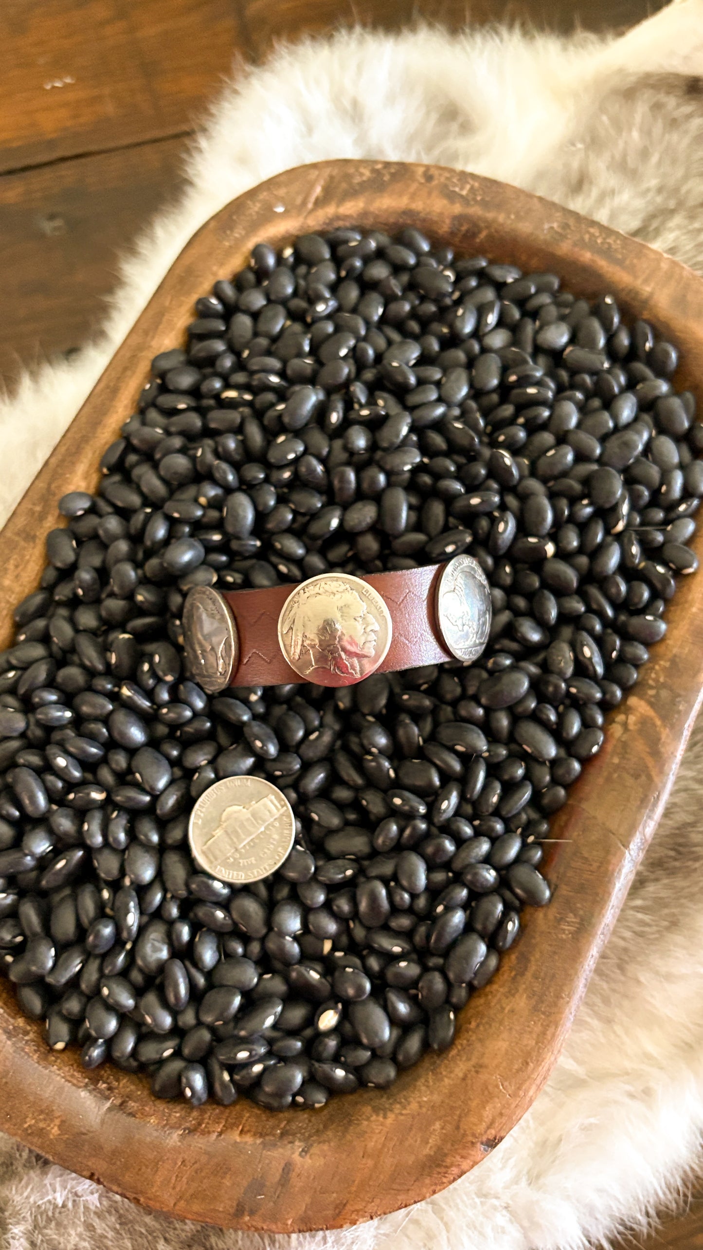 BUFFALO NICKEL LEATHER BRACELET