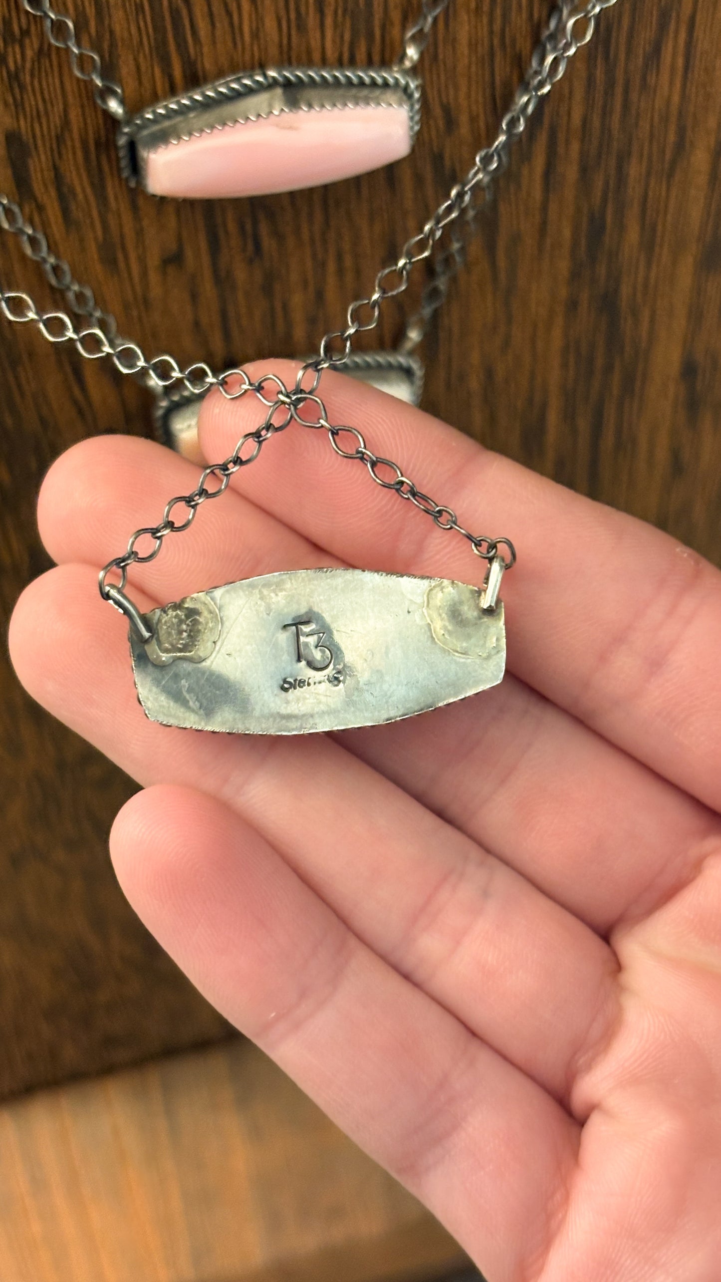 PINK CONCH BAR NECKLACE BY TIA LONG